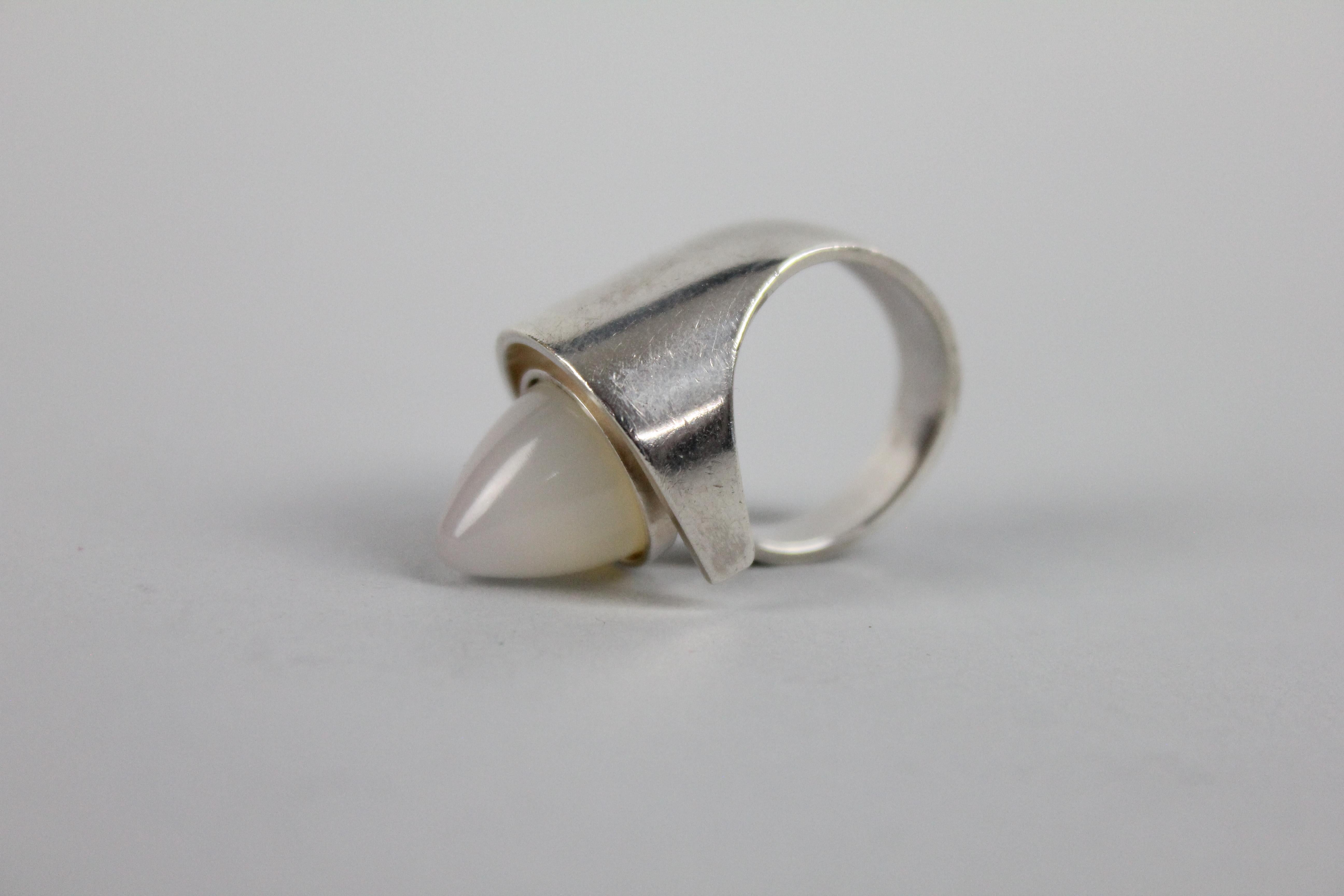 Elis Kauppi Scandinavian Modernist Ring in Sterling Silver 2