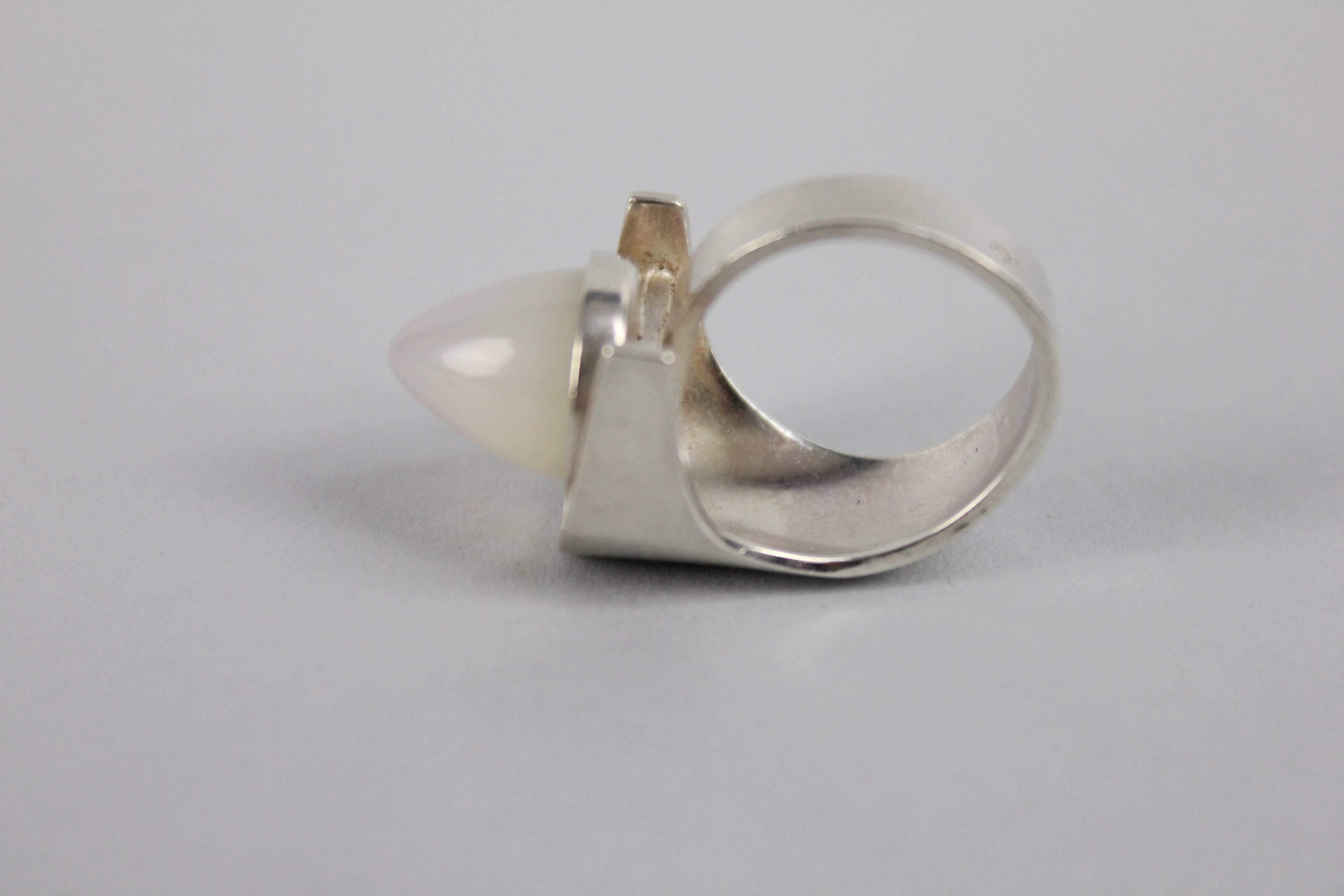 Elis Kauppi Scandinavian Modernist Ring in Sterling Silver 3