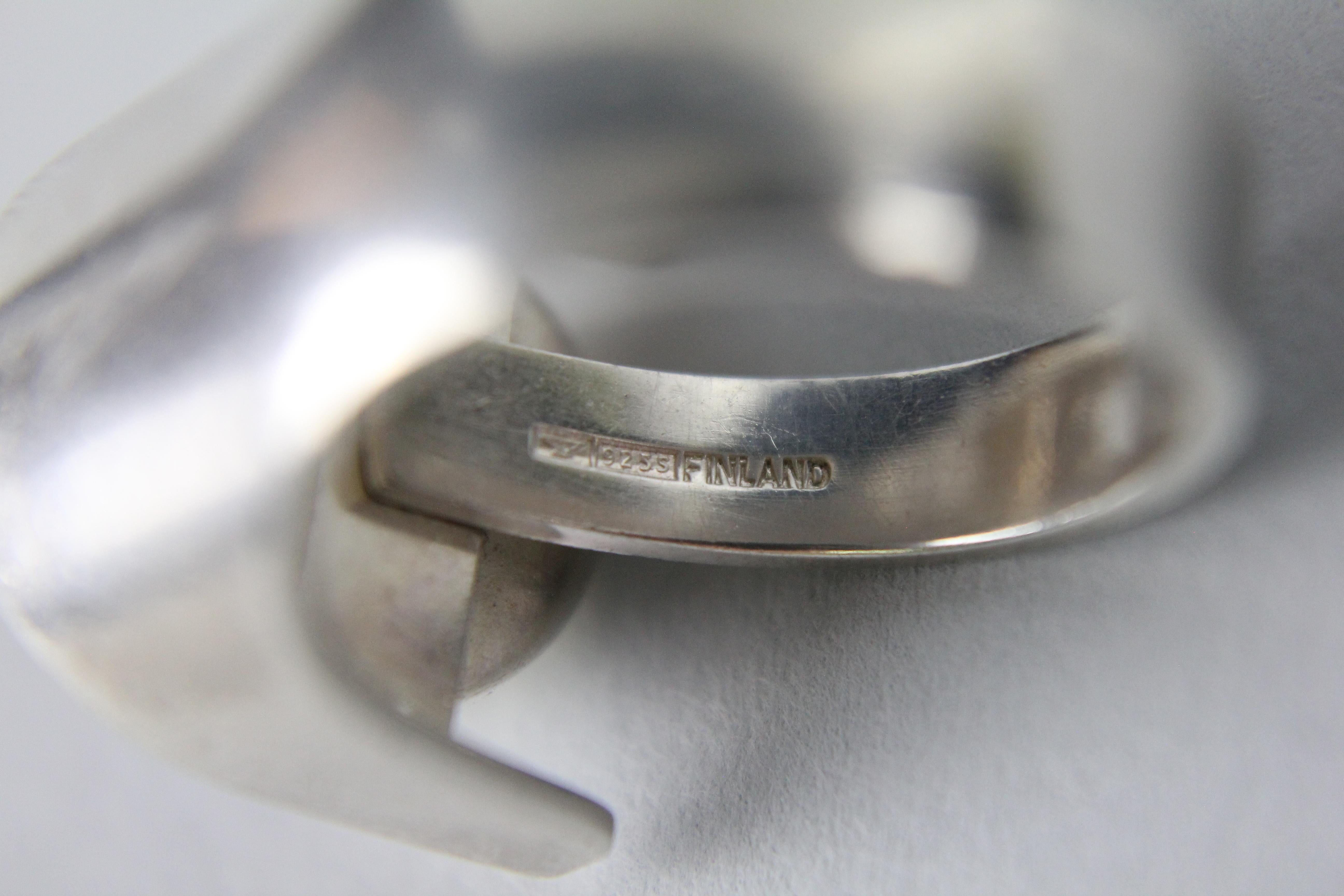 Elis Kauppi Scandinavian Modernist Ring in Sterling Silver 5