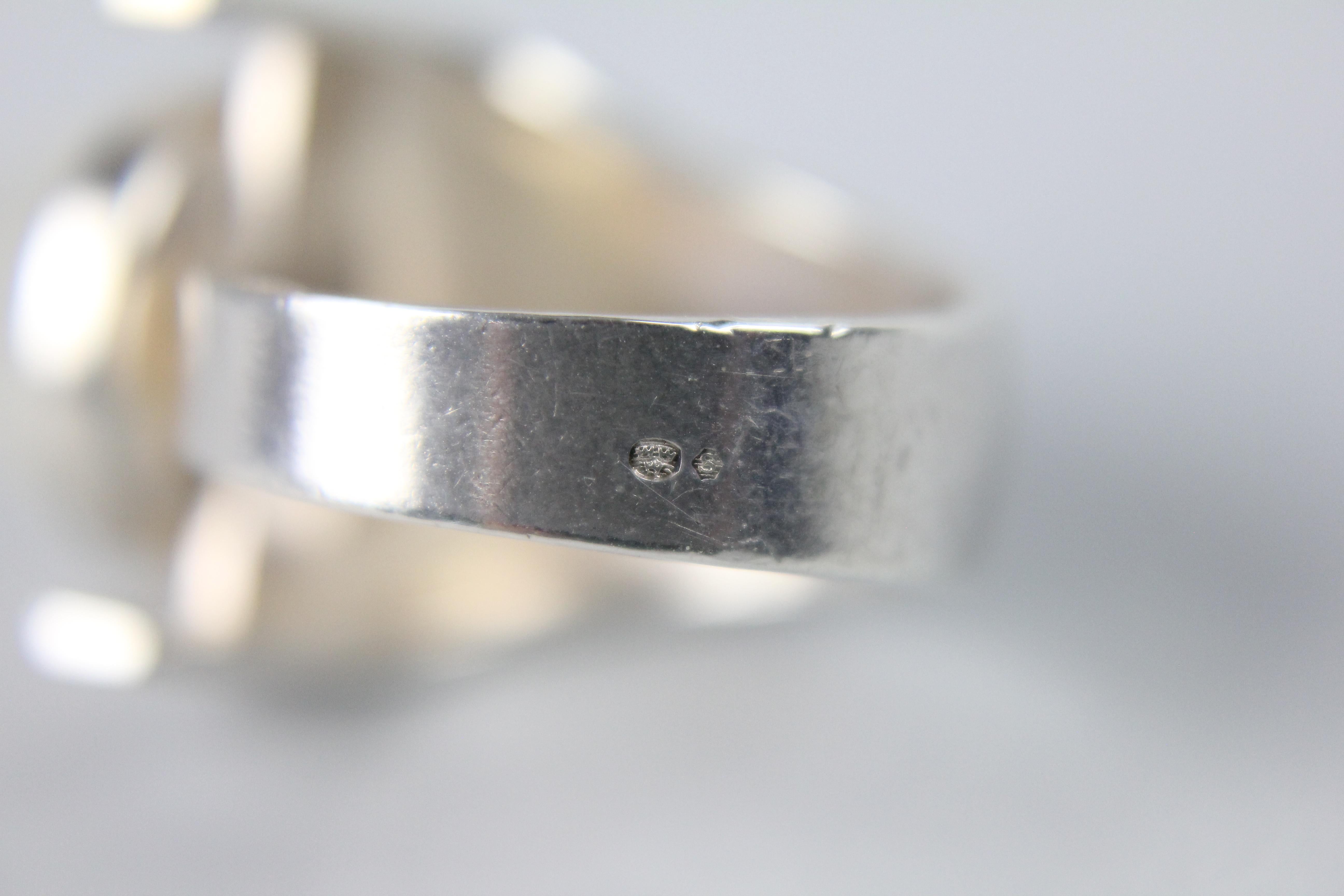 Elis Kauppi Scandinavian Modernist Ring in Sterling Silver 6