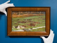 Elis Åslund Woodland Reflections Swedish Landscape Oil Painting