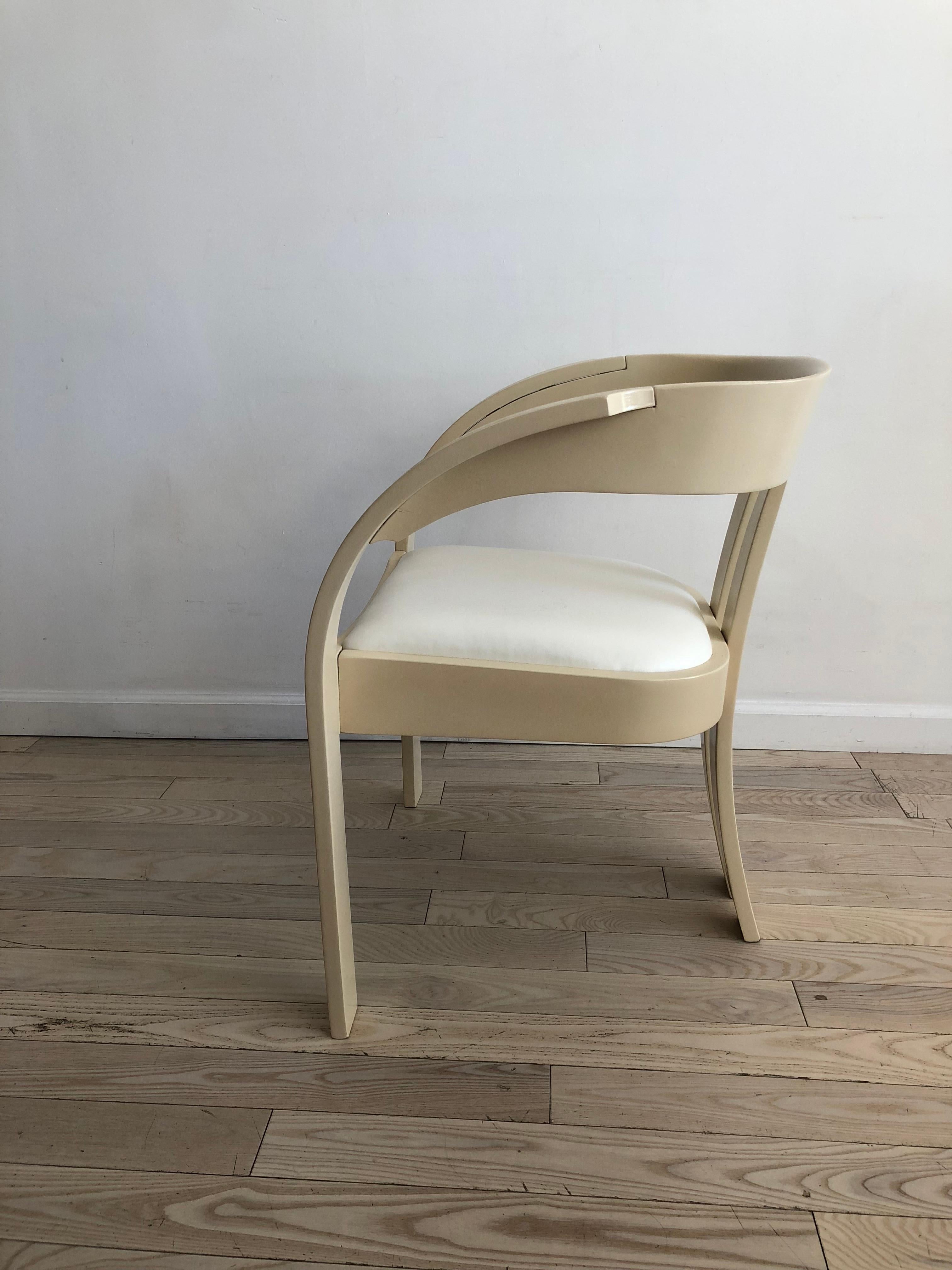 Elisa Chairs by Giovanni Bassi for Poltronova, Pair of Cream and White Chairs 9
