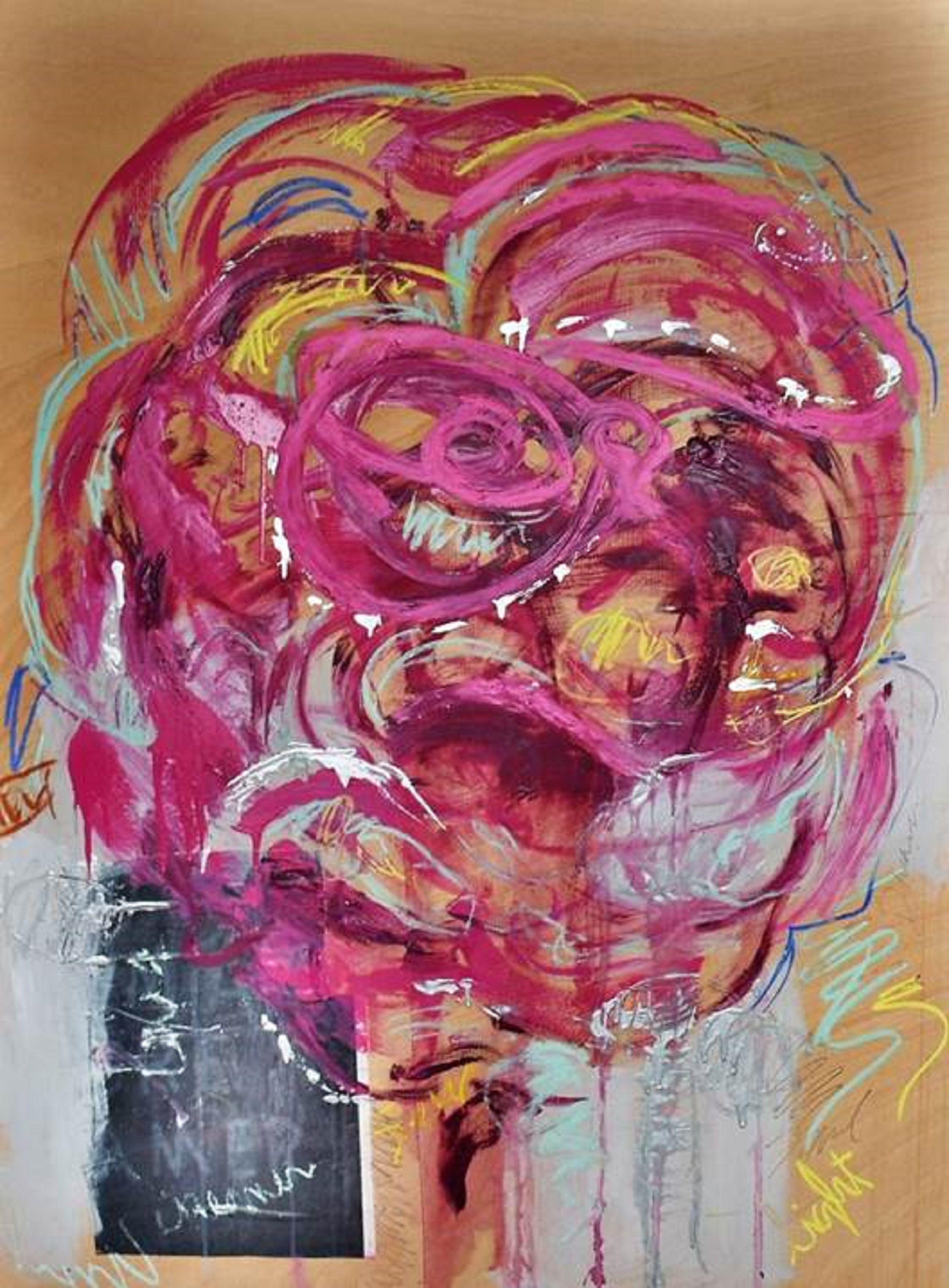 About The Rose # II, Gemälde, Acryl auf Leinwand – Painting von Elisa Costa