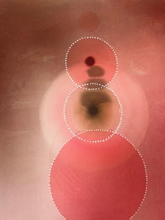 'Aura fields- study #2'- abstract geometric soak stain painting