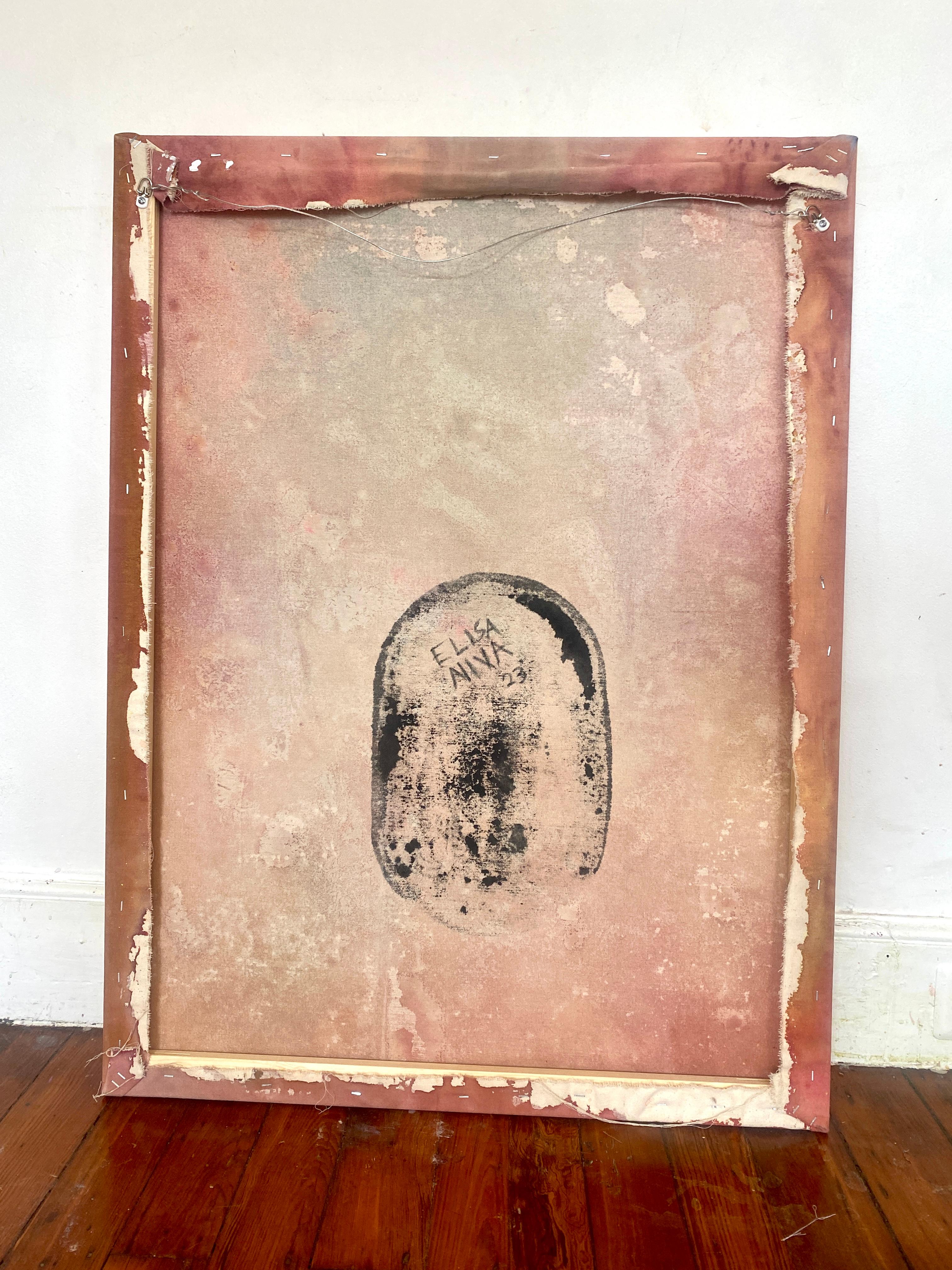 Pintura tántrica de tierra #3- pintura tántrica de meditación con manchas de remojo en venta 1