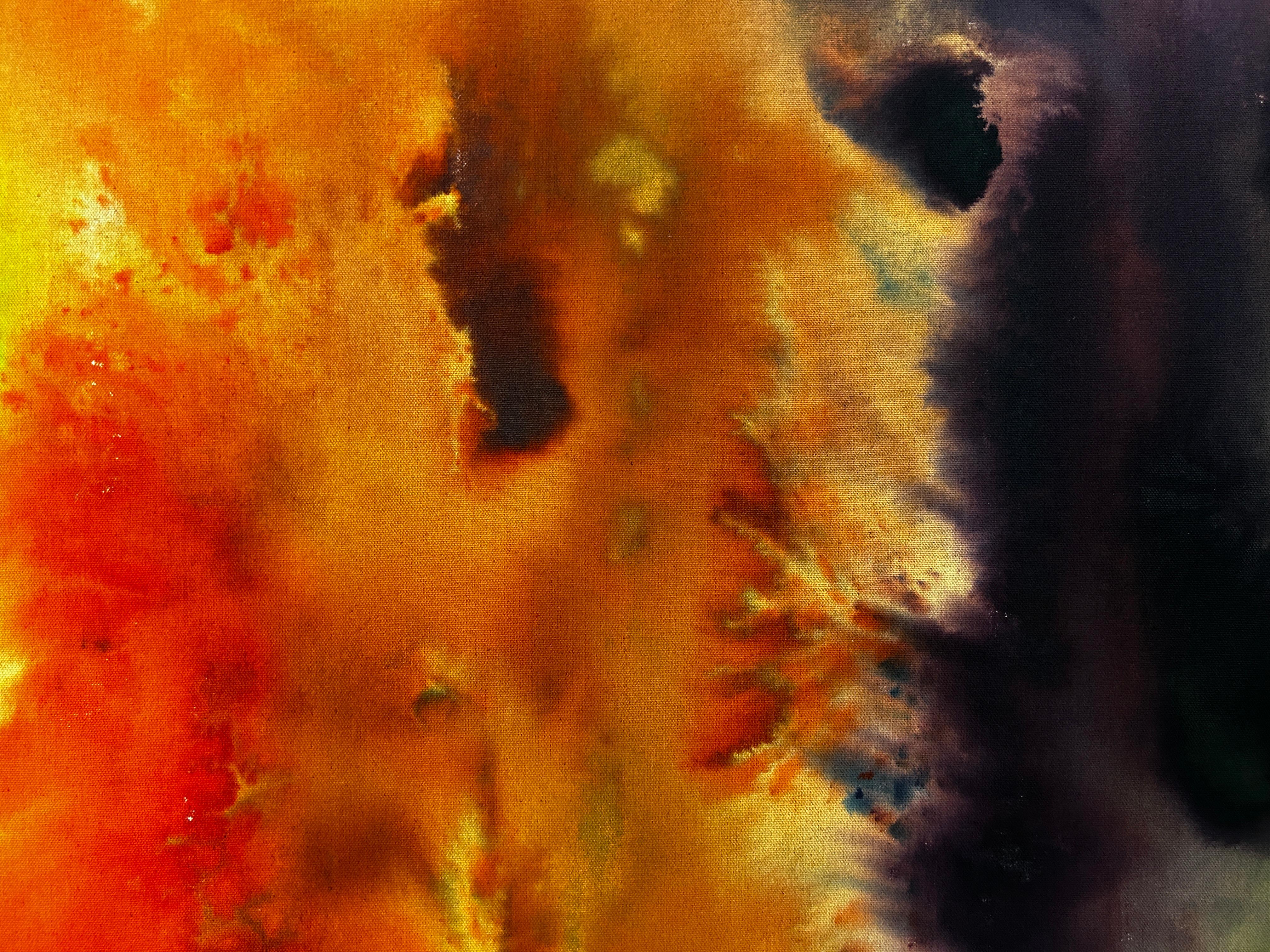 Fire Season'- abstrakte Nature-Szene, Farbfeld-Fleckenmalerei (Abstrakter Expressionismus), Painting, von Elisa Niva