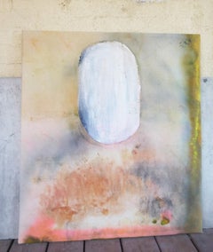 from the smoke and ash - Abstract tantric stain painting, acrylic on raw canvas