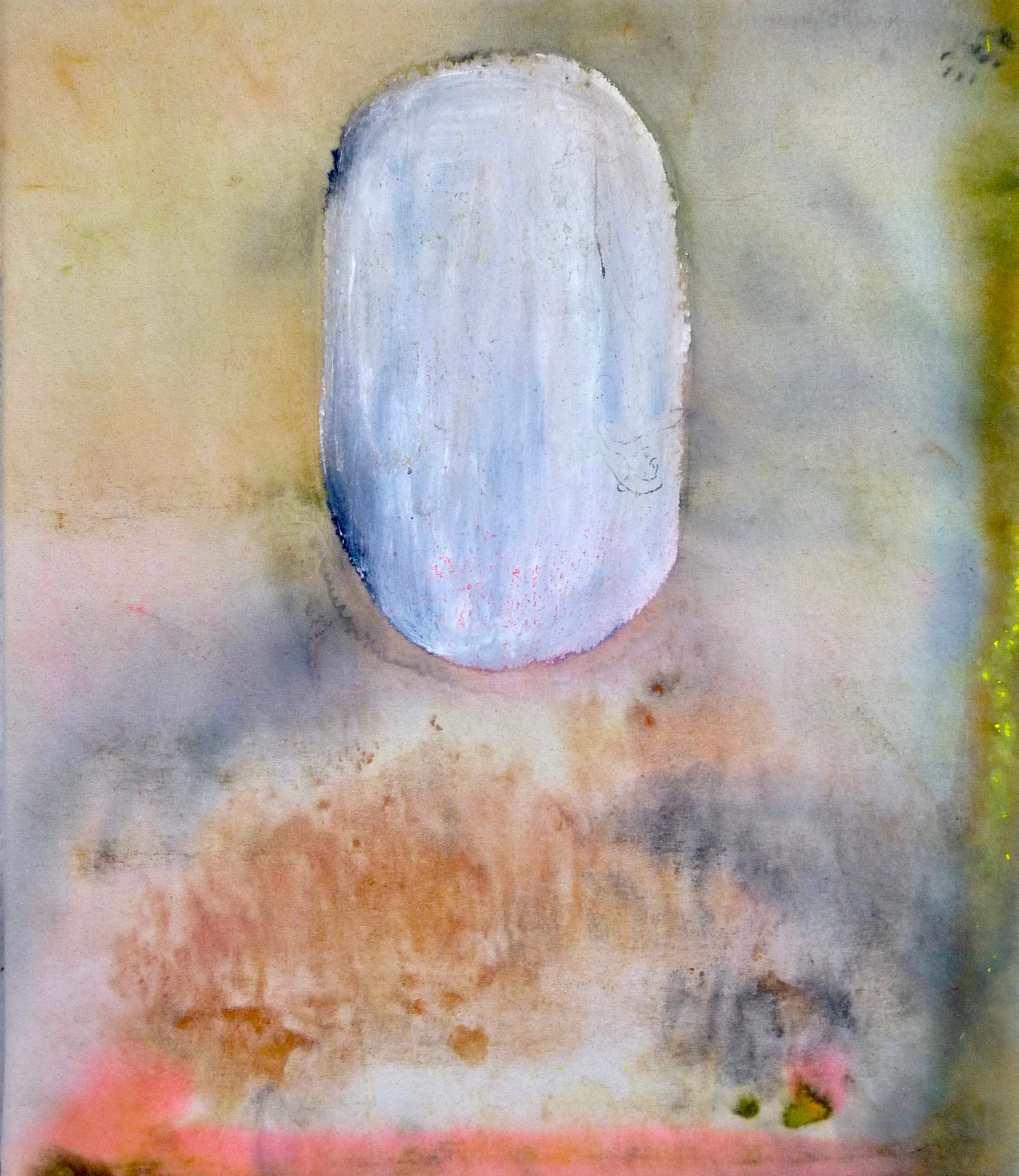 from the smoke and ash – Abstraktes Tansantin-Gemälde, Acryl auf roher Leinwand