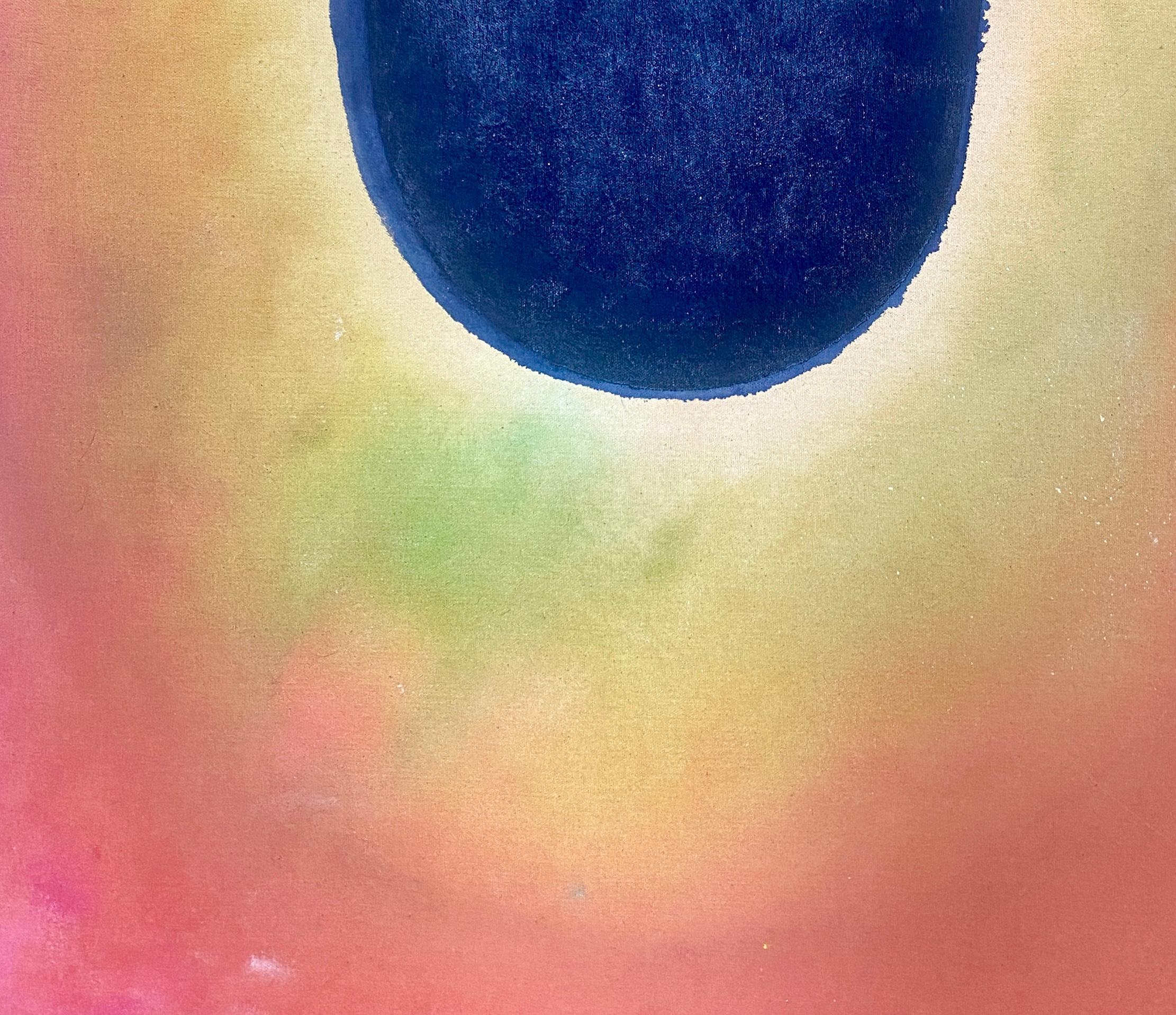Peinture de Tantra à l'eau-forte #2 - peinture de méditation abstraite en teinture de couleur dans le champ - Orange Abstract Painting par Elisa Niva