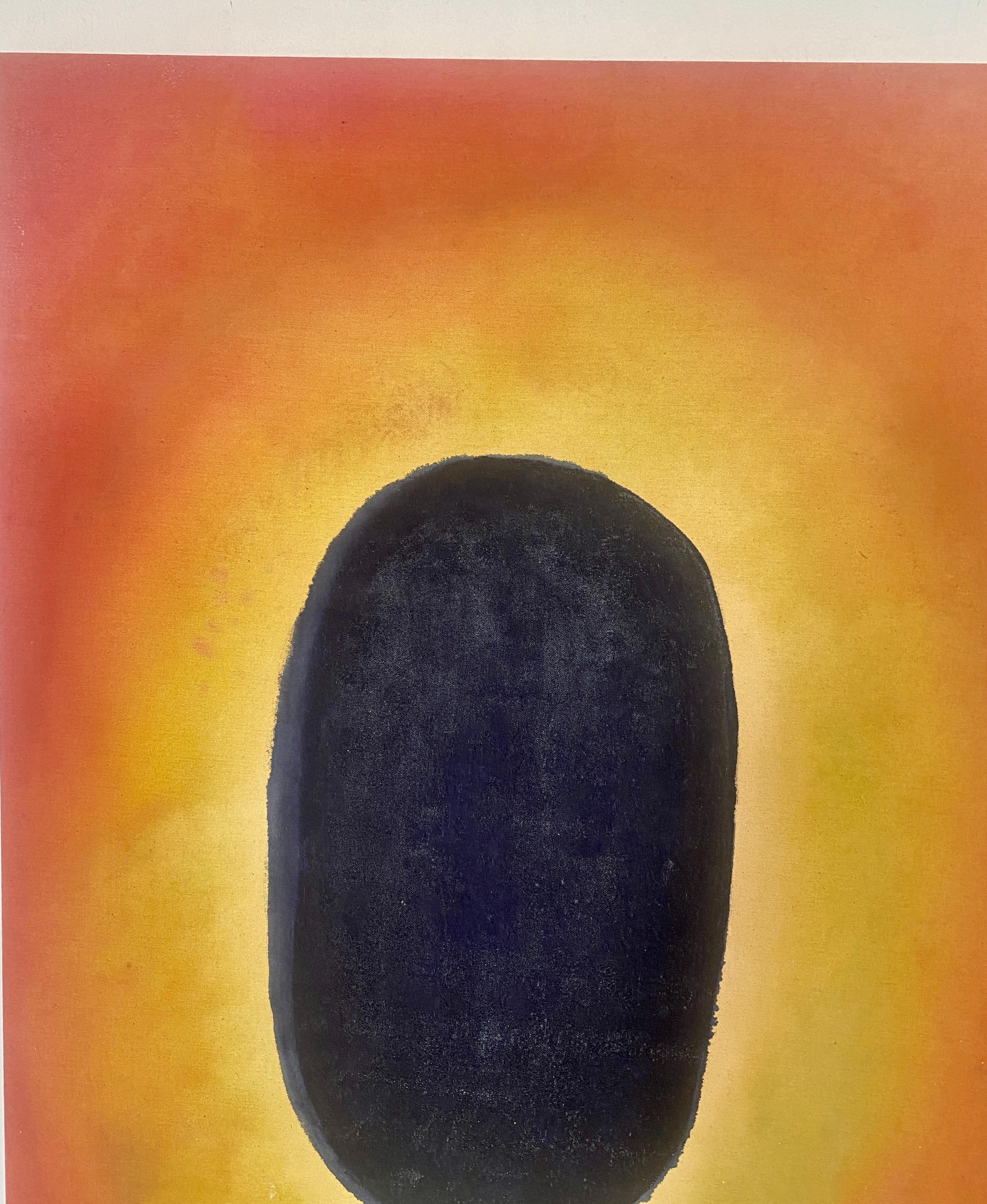 Tableau Glow Tantra #2- peinture de méditation abstraite sur fond coloré par l'artiste peintre contemporaine Elisa Niva.  32 