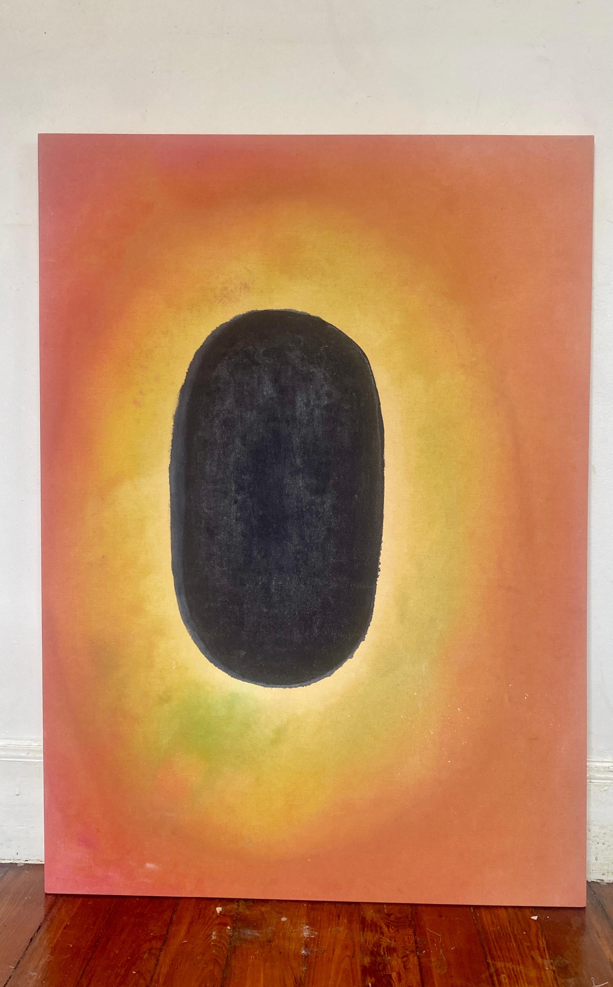 Glow Tantra painting #2- soak stain color-field abstract meditation painting by contemporary painter Elisa Niva.  32