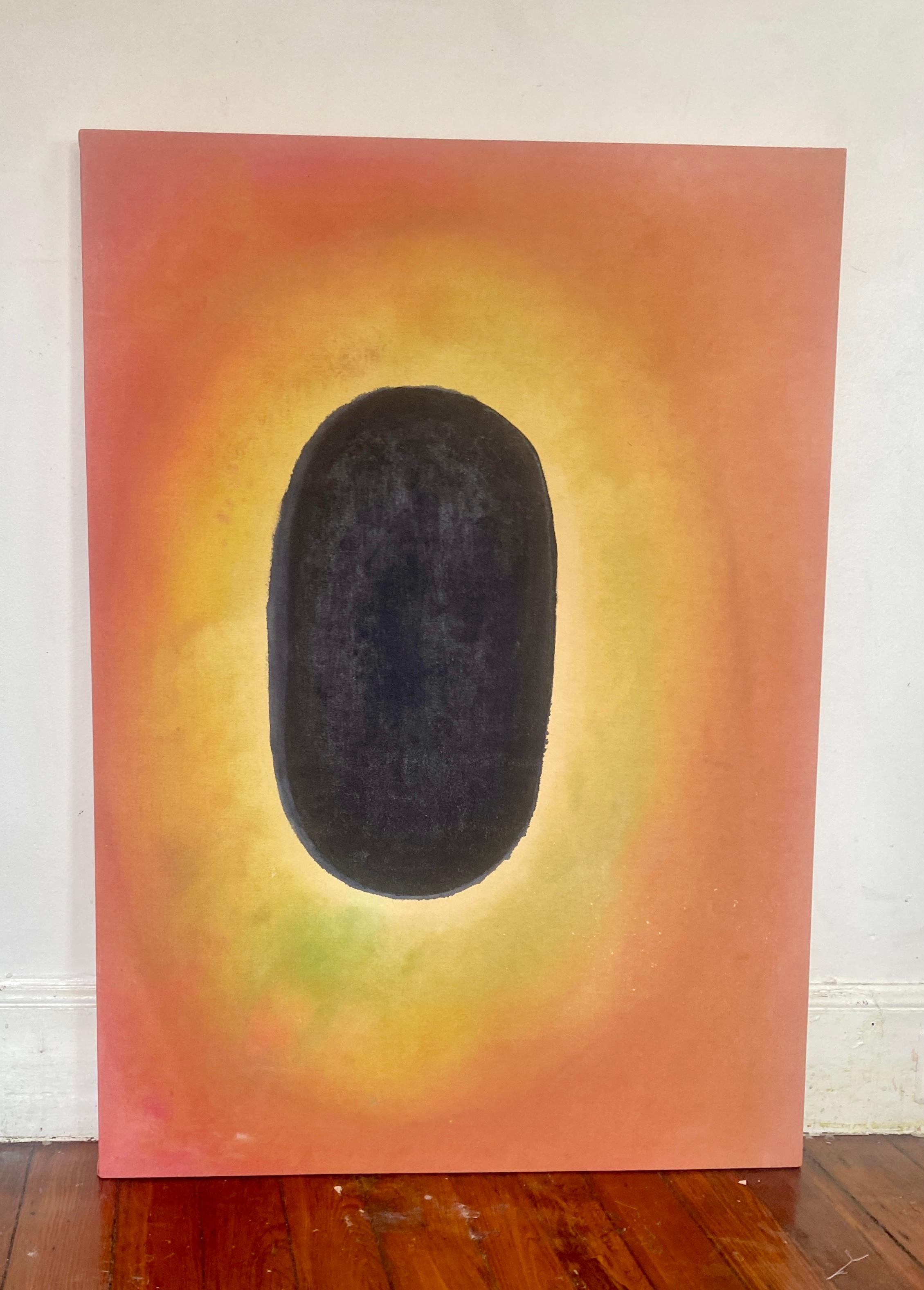Glow Tantra painting #2- soak stain color-field abstract meditation painting For Sale 2