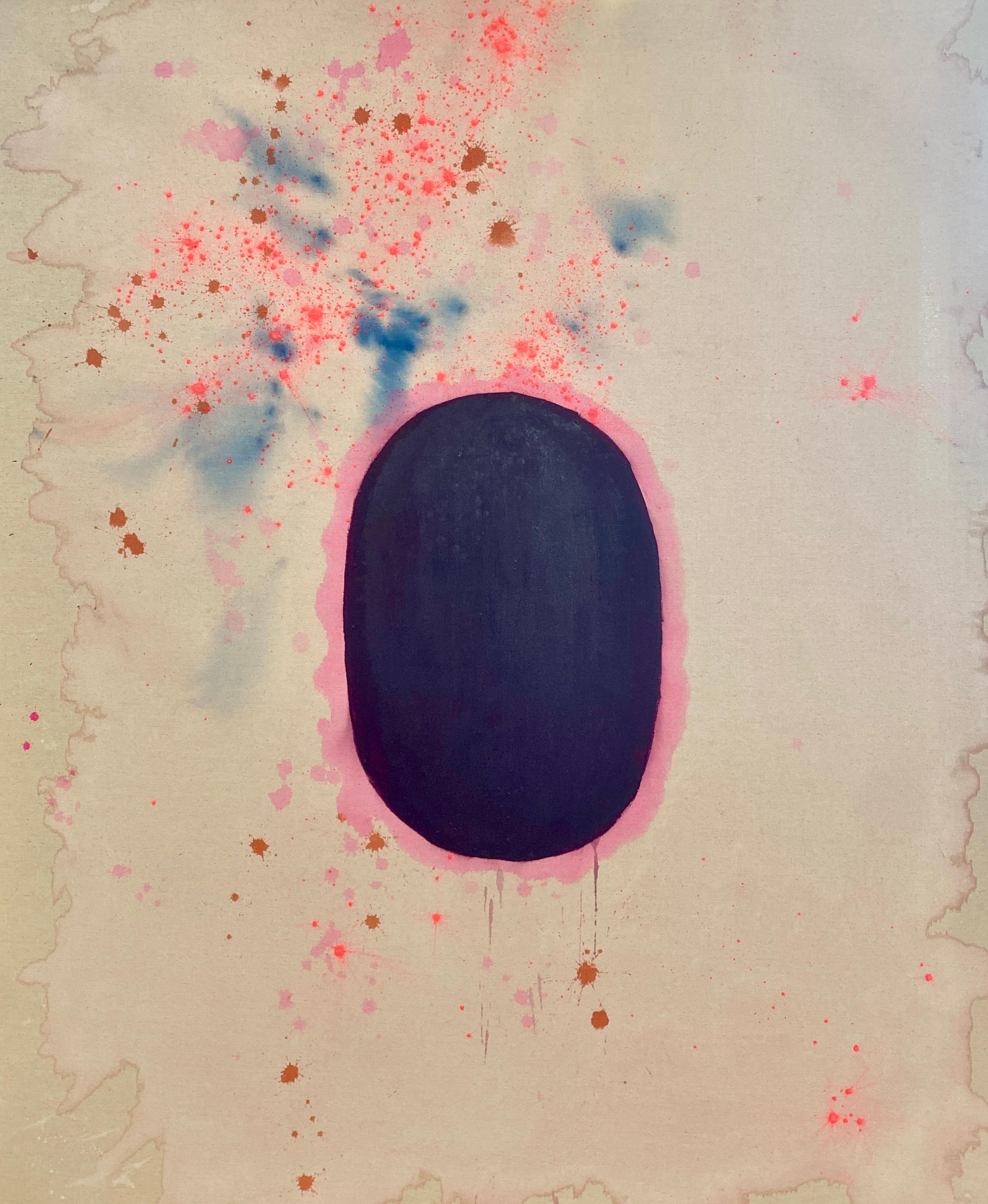 Elisa Niva Abstract Painting - Holi powder Tantra painting #2 - Colorful abstract tantric stain painting
