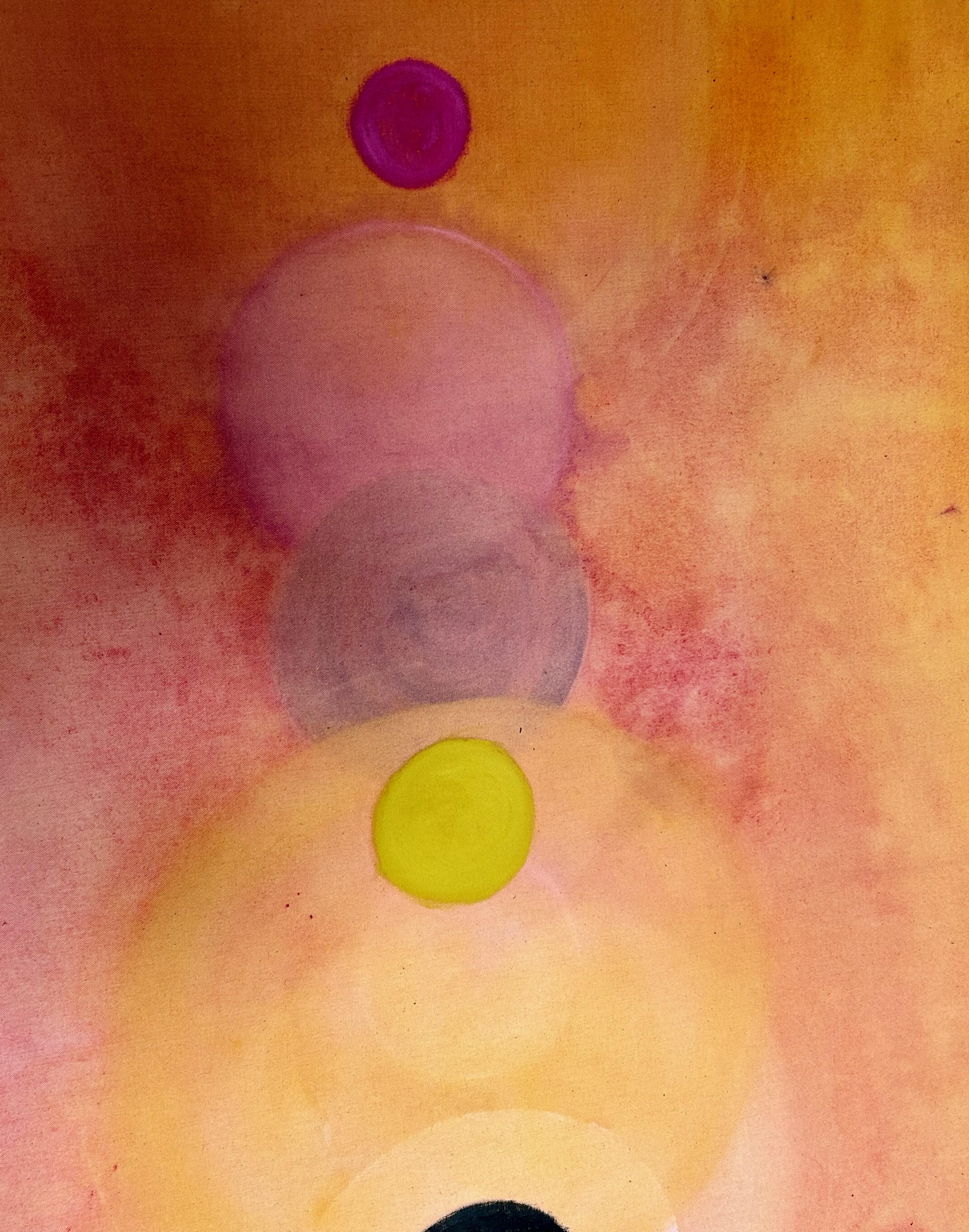 'LUMINA' - autoritratto aura in campo cromatico con pittura a pigmenti - Abstract Painting Arancia di Elisa Niva