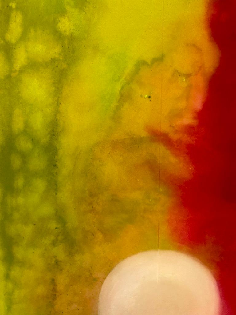 Moonscape #2- Abstraktes Gemälde in Schlammstain (Abstrakter Expressionismus), Painting, von Elisa Niva