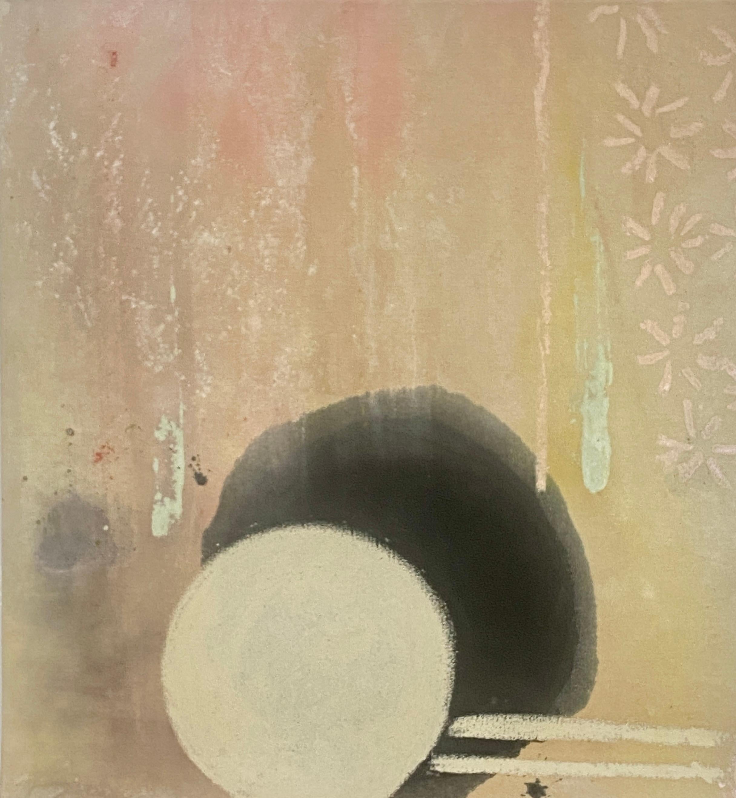 Elisa Niva Abstract Painting – Sommersonnenwende Mond - Abstrakte Farbfeldfleckenmalerei