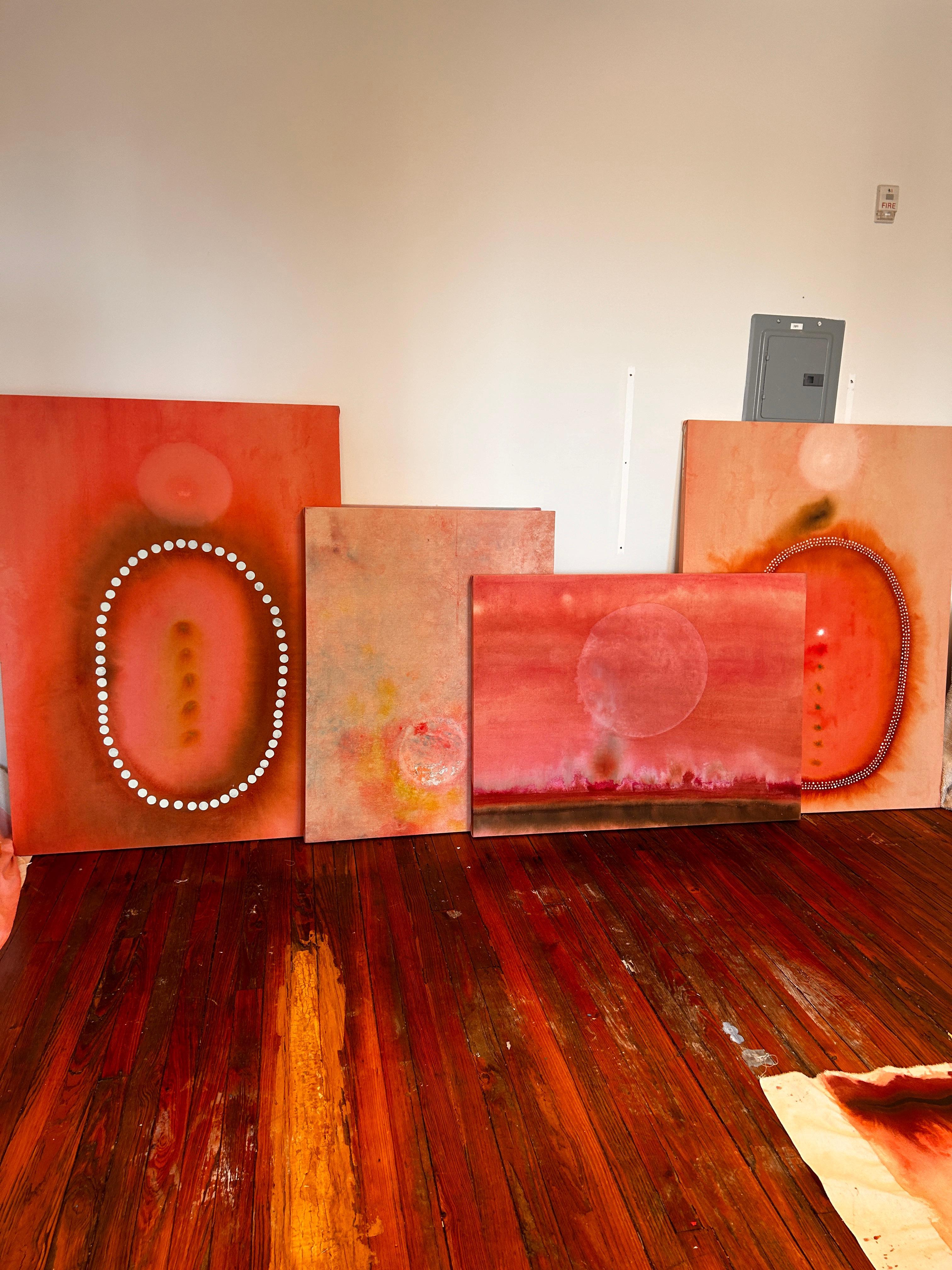 'The Melancholy and Euphoria of feeling small'- soak stain landscape abstraction - Painting by Elisa Niva