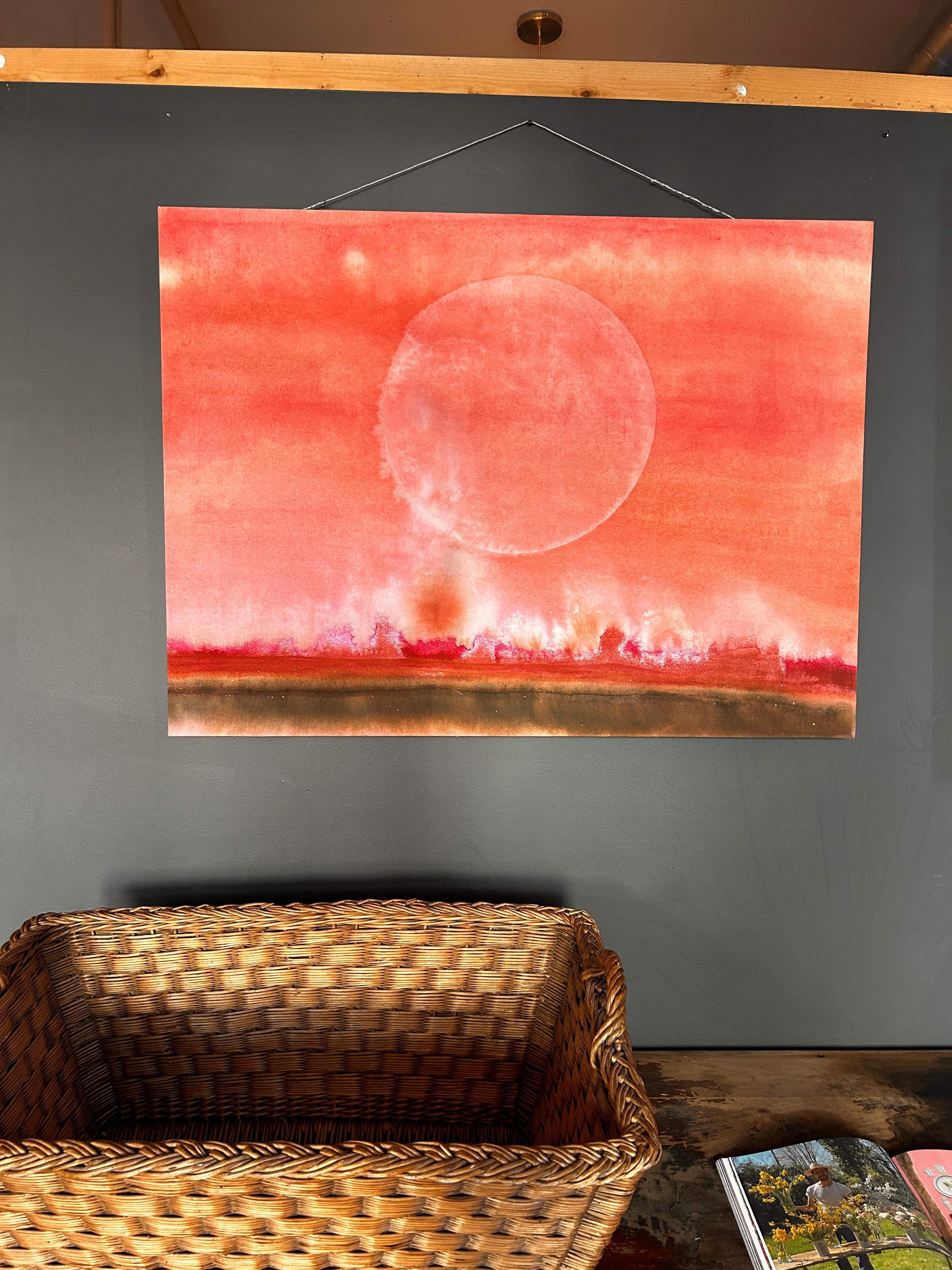 'The Melancholy and Euphoria of feeling small'- soak stain landscape abstraction - Abstract Expressionist Painting by Elisa Niva