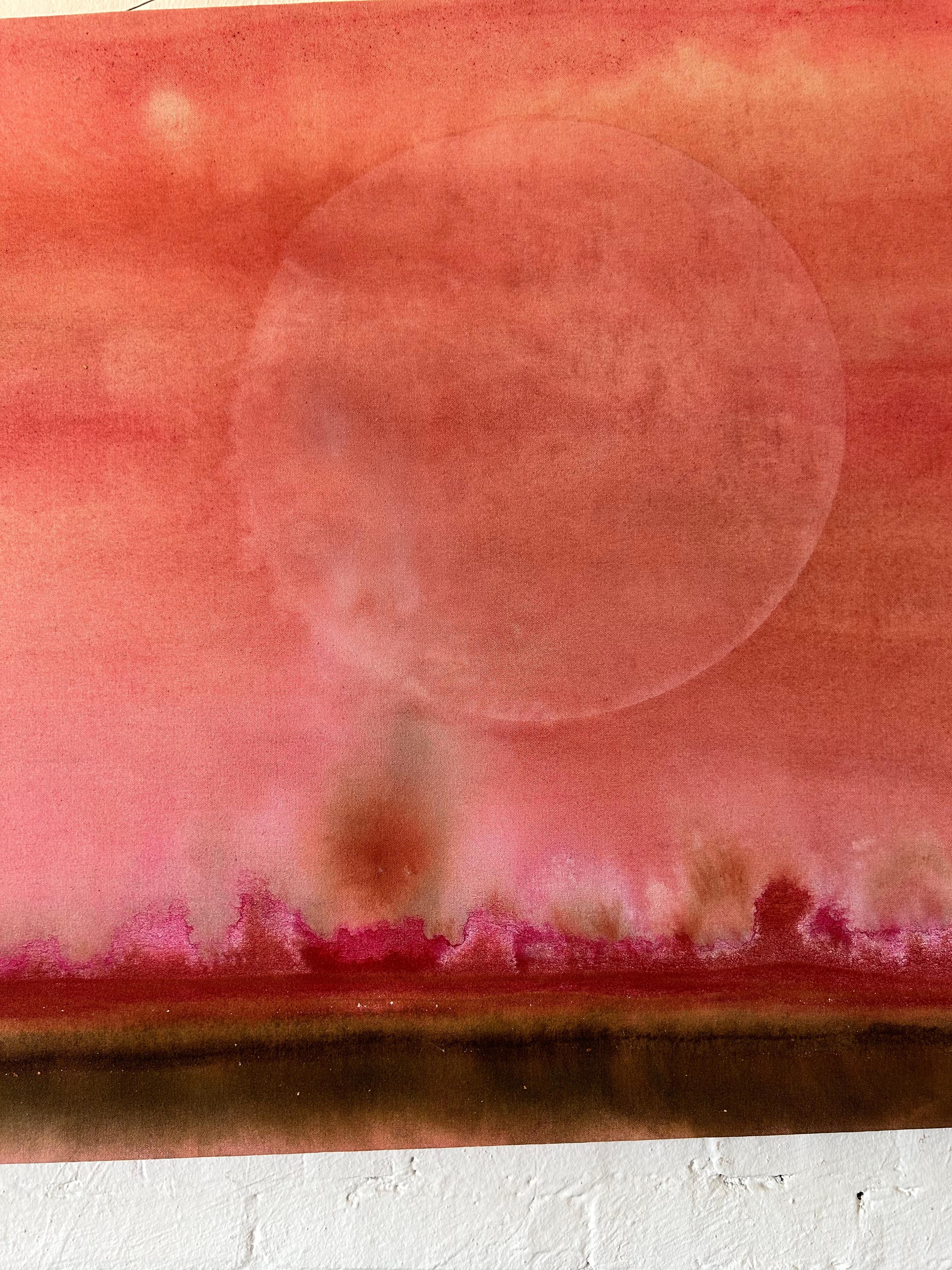 'The Melancholy and Euphoria of feeling small'- soak stain landscape abstraction For Sale 1