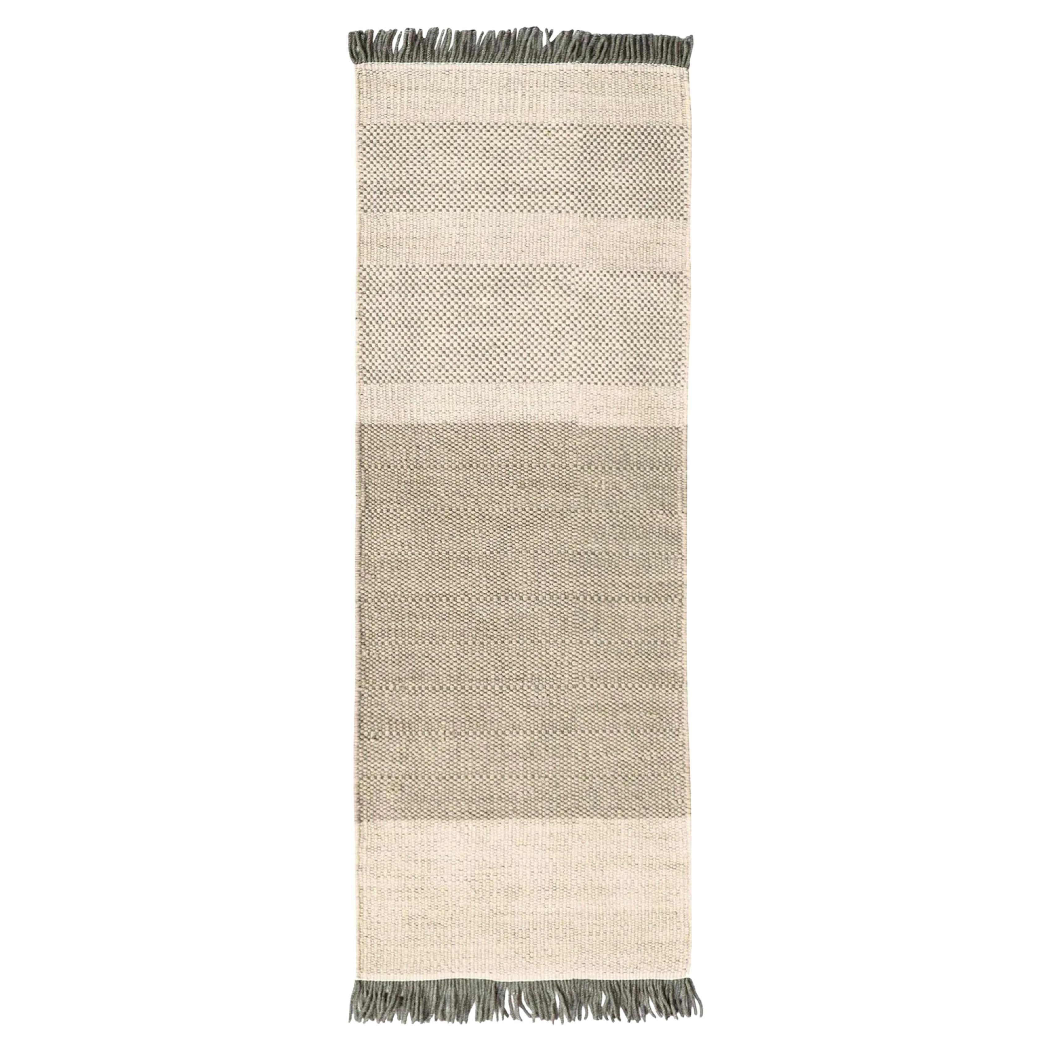 Elisa Padrón Tres Stripes Runner L Rug Pearl 2'8" x 7'10" for NaniMarquina For Sale