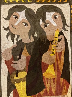 Elisabeth Baillon, Tapestry, the Two Musicians, circa 1960, France