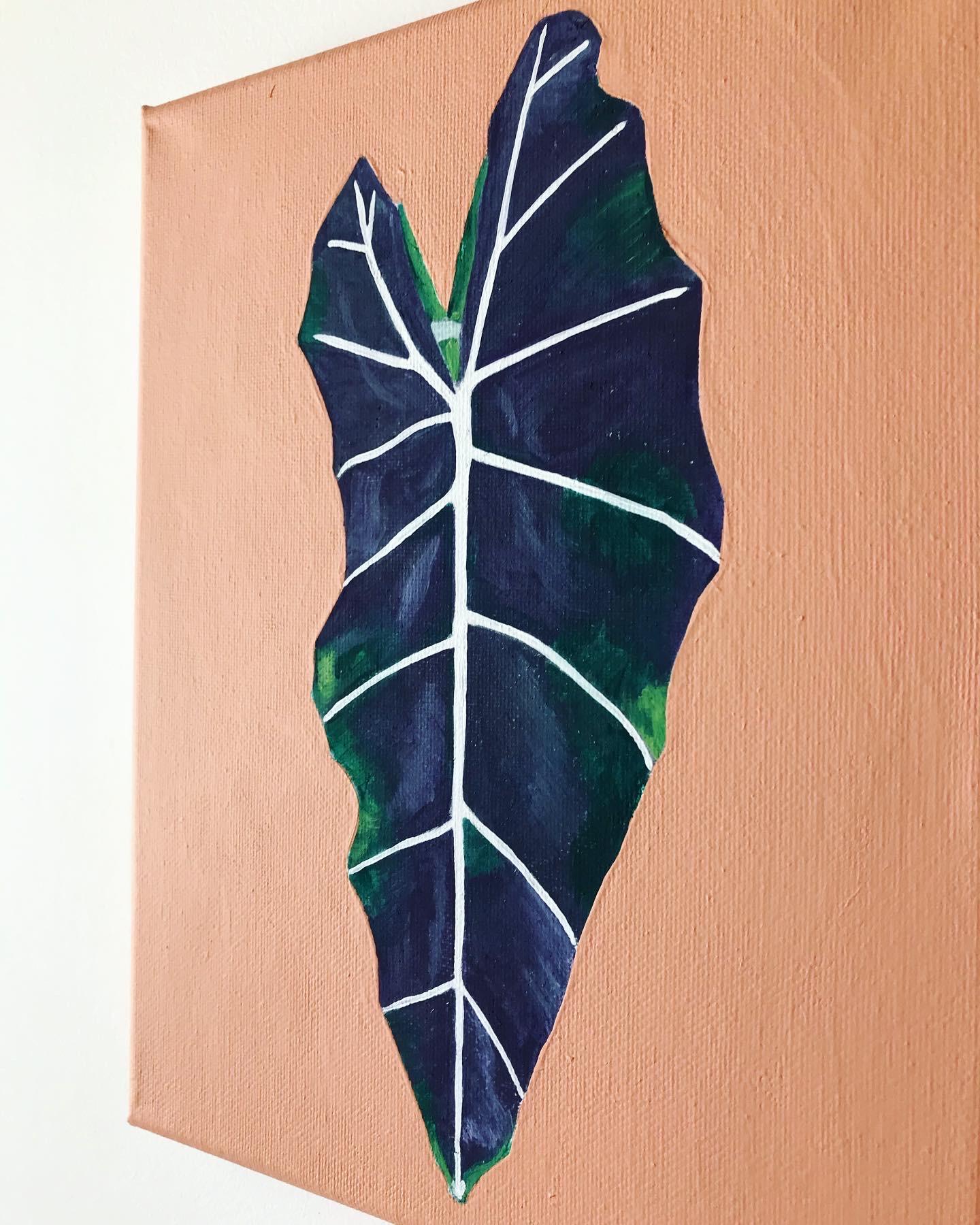 Mini pintura de alocasia - Painting Naturalista de Elisabeth Baker