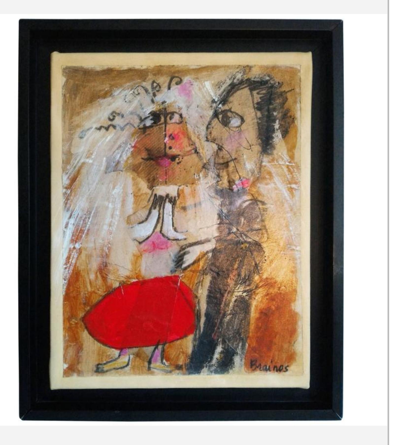 Francese Elisabeth Brainos Pittura originale firmata, Francia, 2005 in vendita