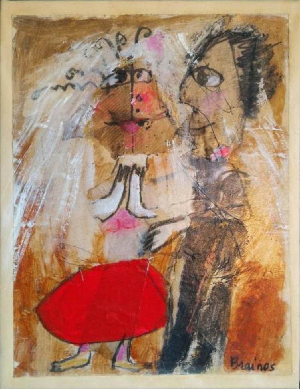Elisabeth Brainos Pittura originale firmata, Francia, 2005 In condizioni buone in vendita a Paris, FR