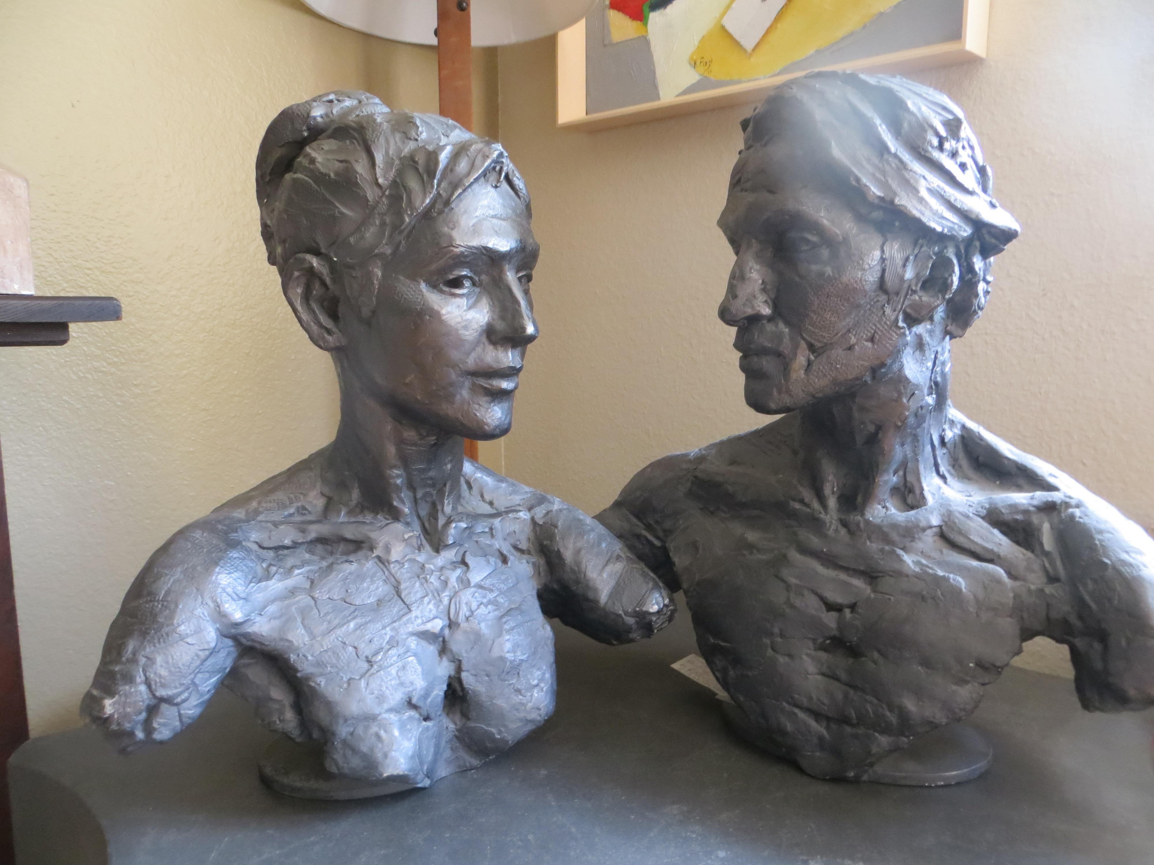 Elisabeth Cibot Figurative Sculpture - Couple de danseurs  from  Cibot in resin