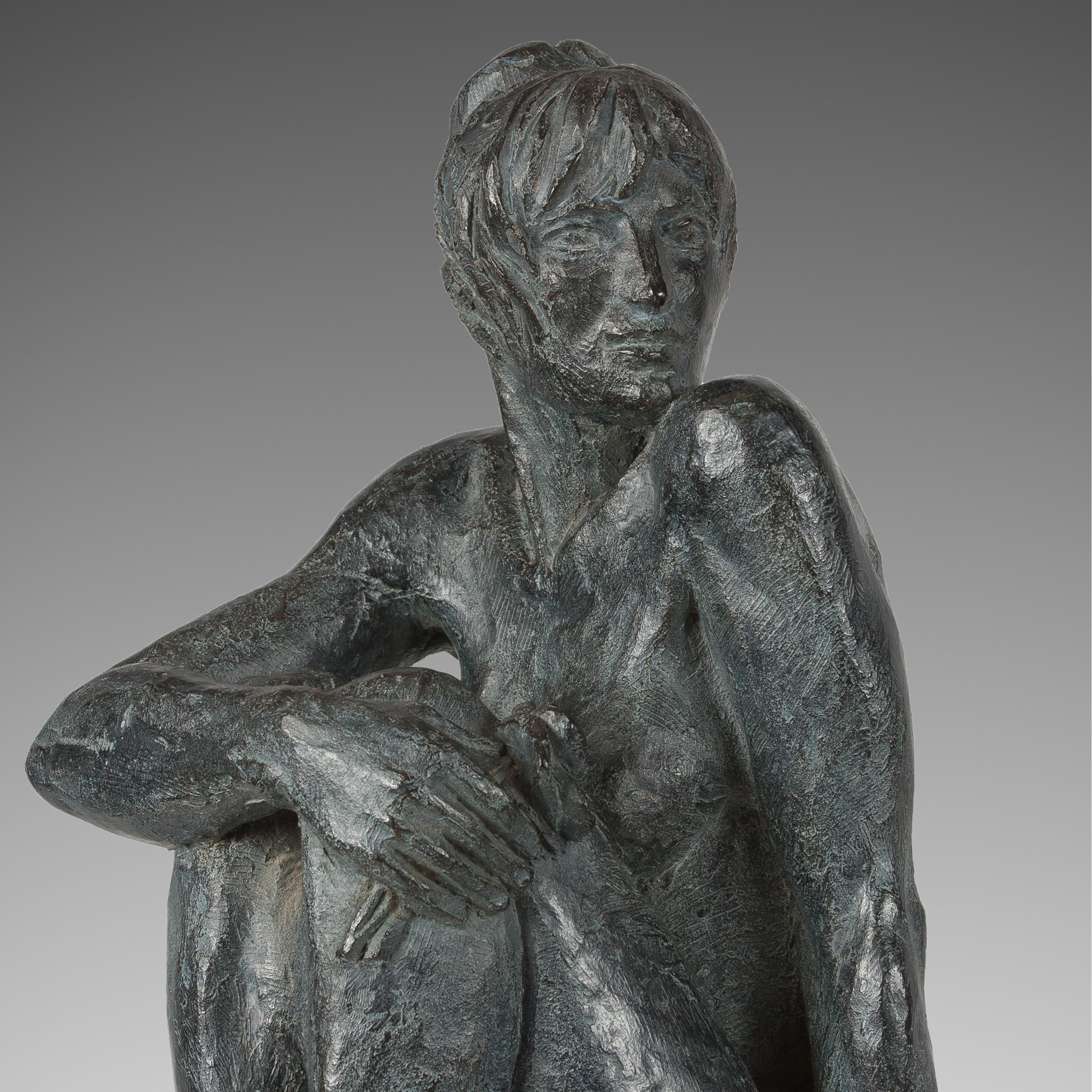 Der Frühling von CIBOT (Gold), Nude Sculpture, von Elisabeth Cibot