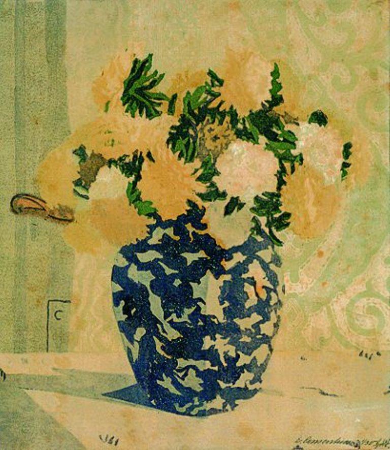 ELISABETH CONSENTIUS Still-Life Print - Blumen in Vase