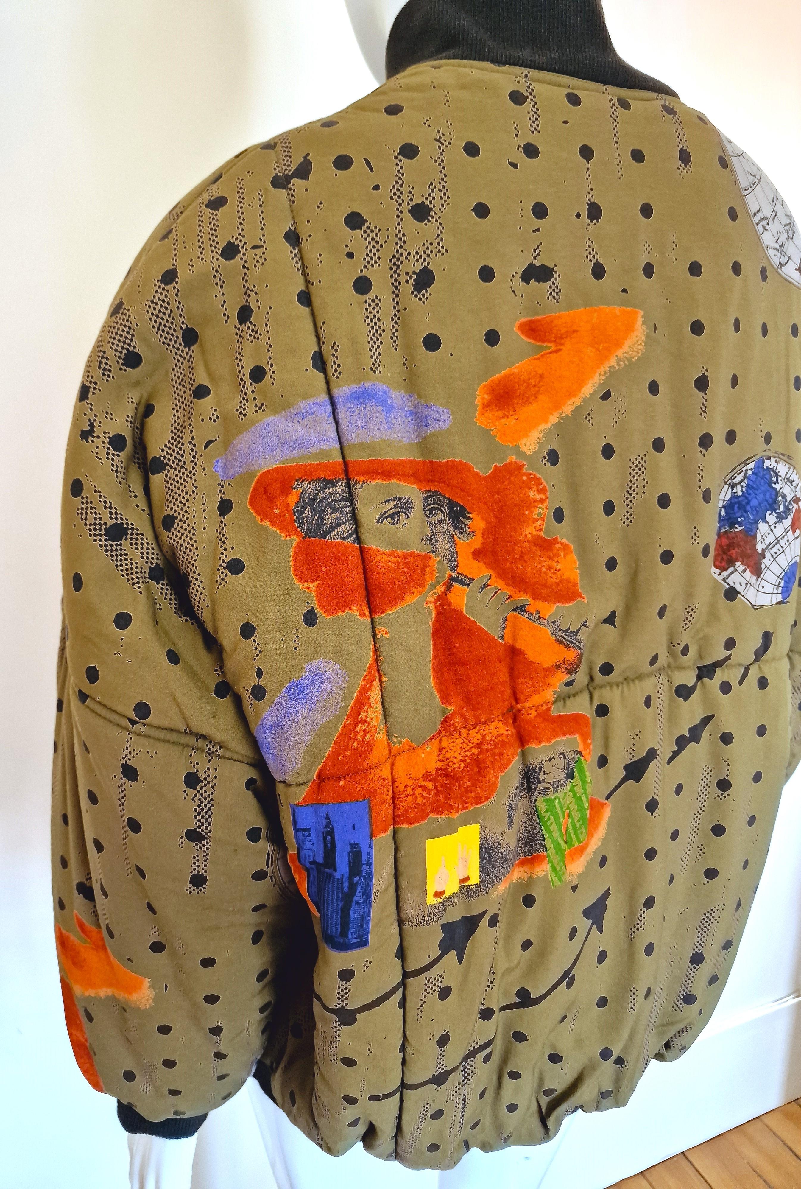Elisabeth de SENNEVILLE Bomber Cargo Vintage Couture Runway Military Jacket Coat For Sale 7
