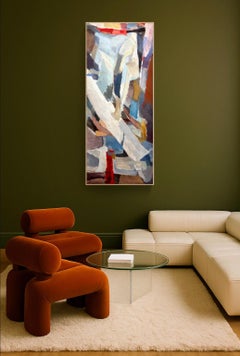 Mid-Century French Abstract Expressionist Painting by Elisabeth Dujarric, 1960