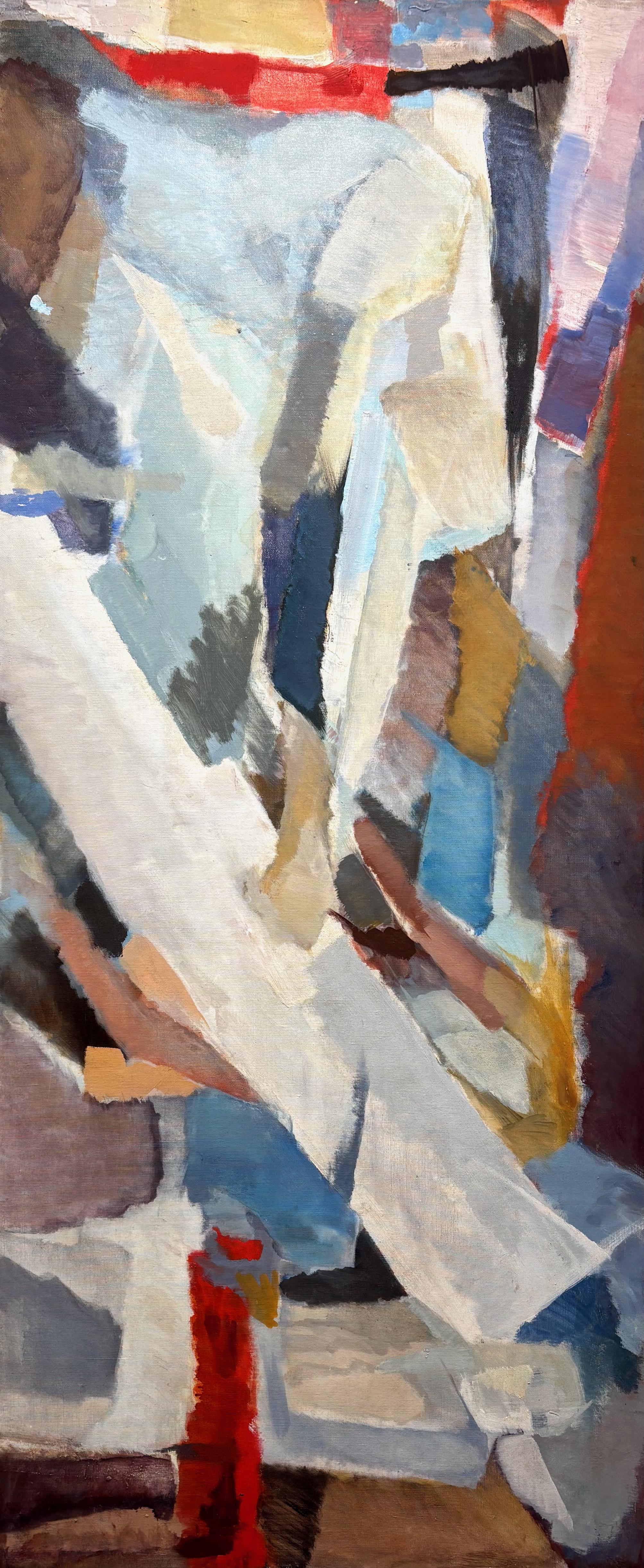 Abstrakt-expressionistisches Gemälde von Elisabeth Dujarric aus der Jahrhundertmitte, 1960