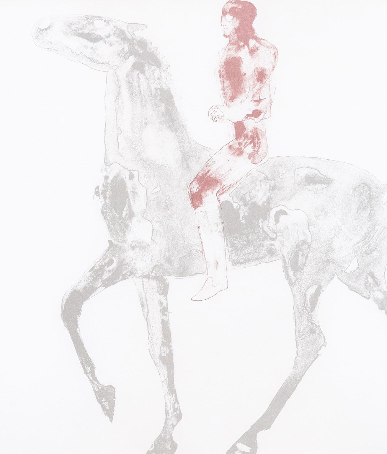 „Horse and Rider I“   1970  Lithographie  Signiert und nummeriert vom Künstler (Nachkriegszeit), Print, von Elisabeth Frink