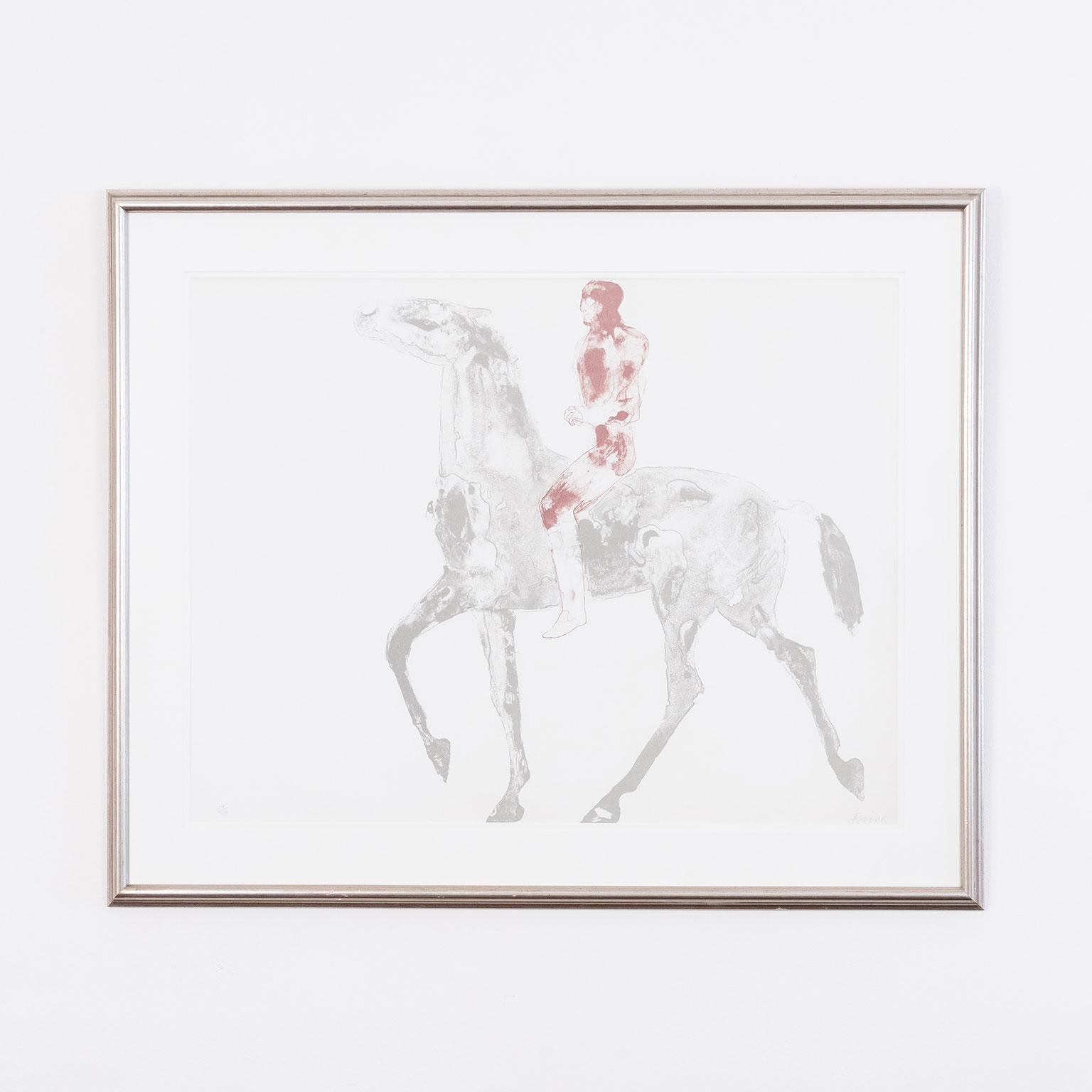"Horse and Rider I"   1970  Lithograph  Signed and numbered by artist - Print by Elisabeth Frink