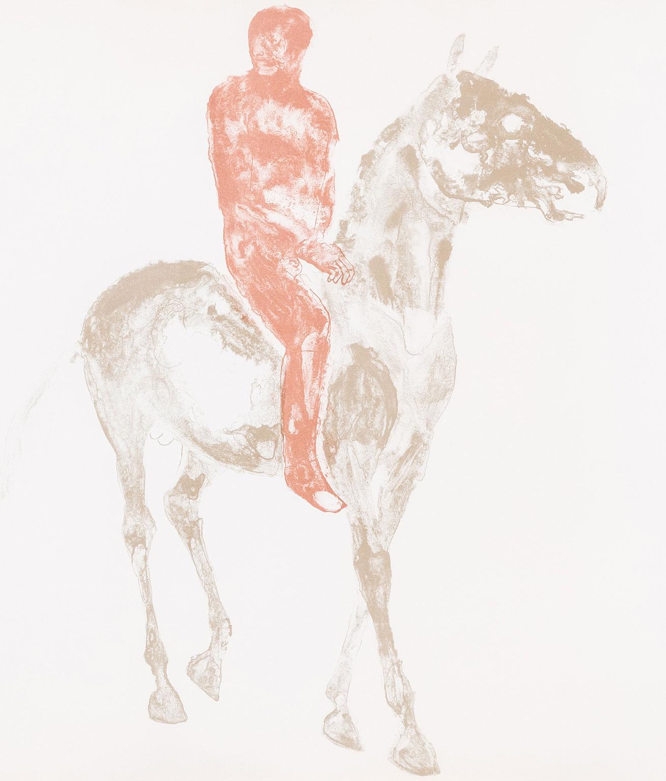„Horse and Rider III“   1970  Lithographie  Signiert und nummeriert vom Künstler (Nachkriegszeit), Print, von Elisabeth Frink