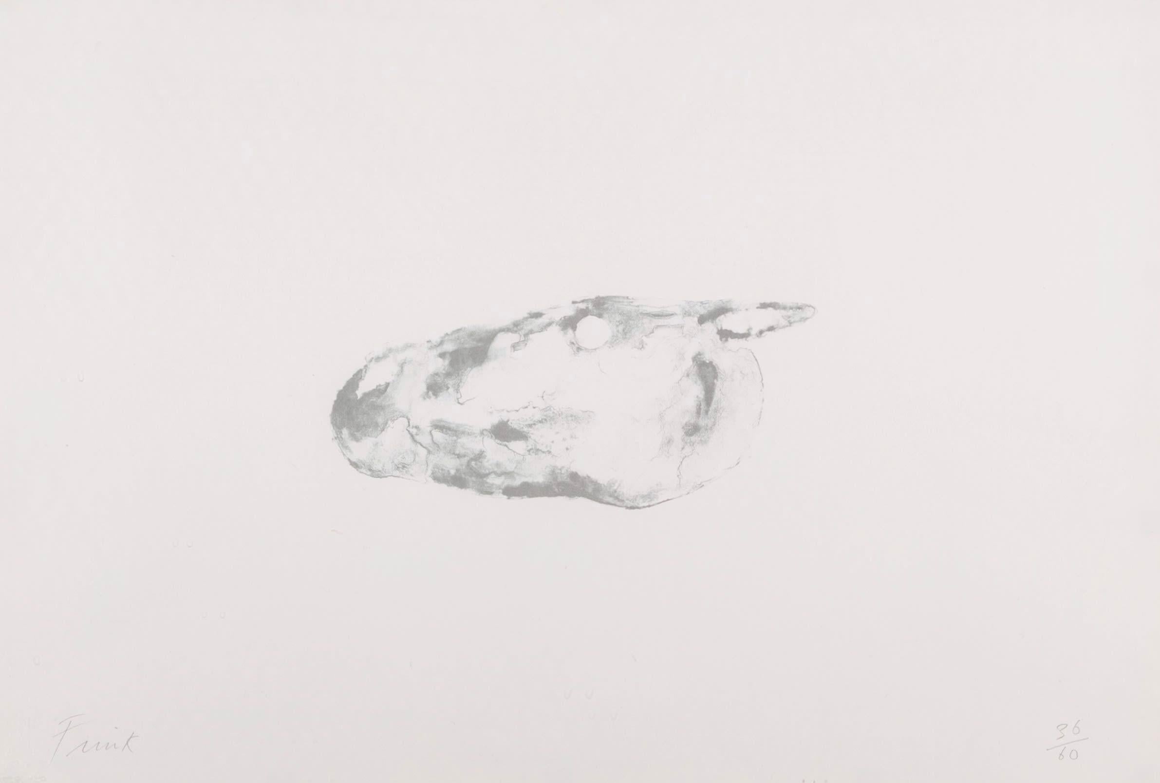 Horse's Head by Elisabeth Frink, 1970

Additional information:
Medium: lithograph
39 x 58.5 cm
15 3/8 x 23 1/8 in
signed and numbered 36/60 in pencil

Dame Elisabeth Jean Frank was an English sculptor and printmaker.

 Born in Thurlow, Suffolk,