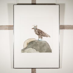 Lammergeier, from Birds of Prey - Elisabeth Frink Modernist Bird Print in Grey