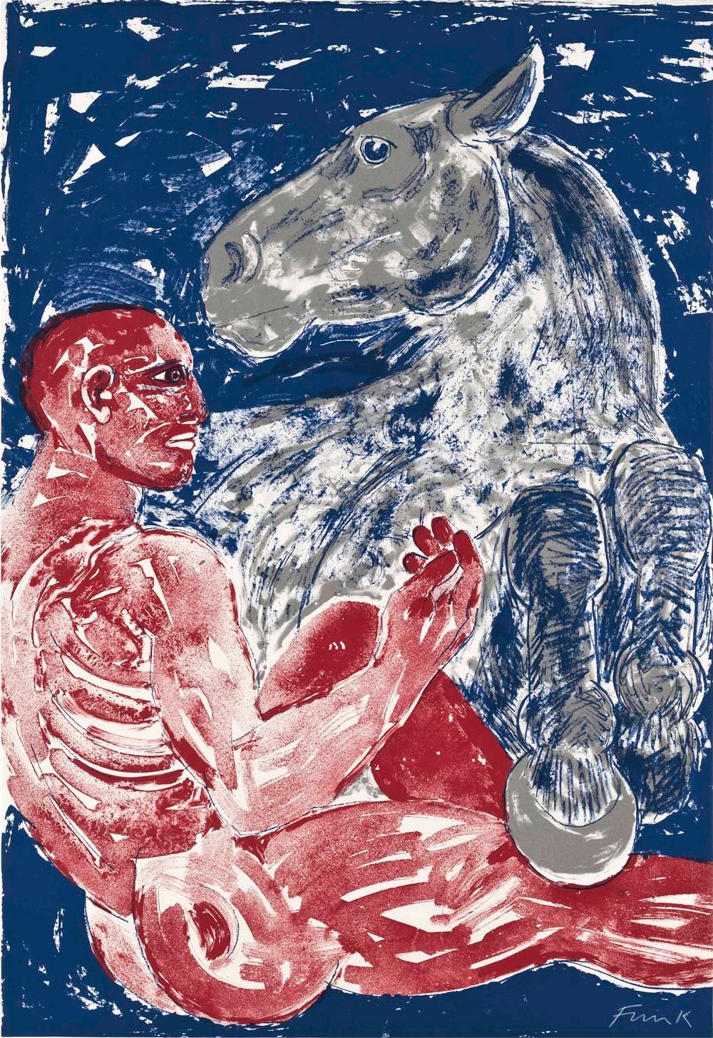 Man and Horse (1990) (signé)