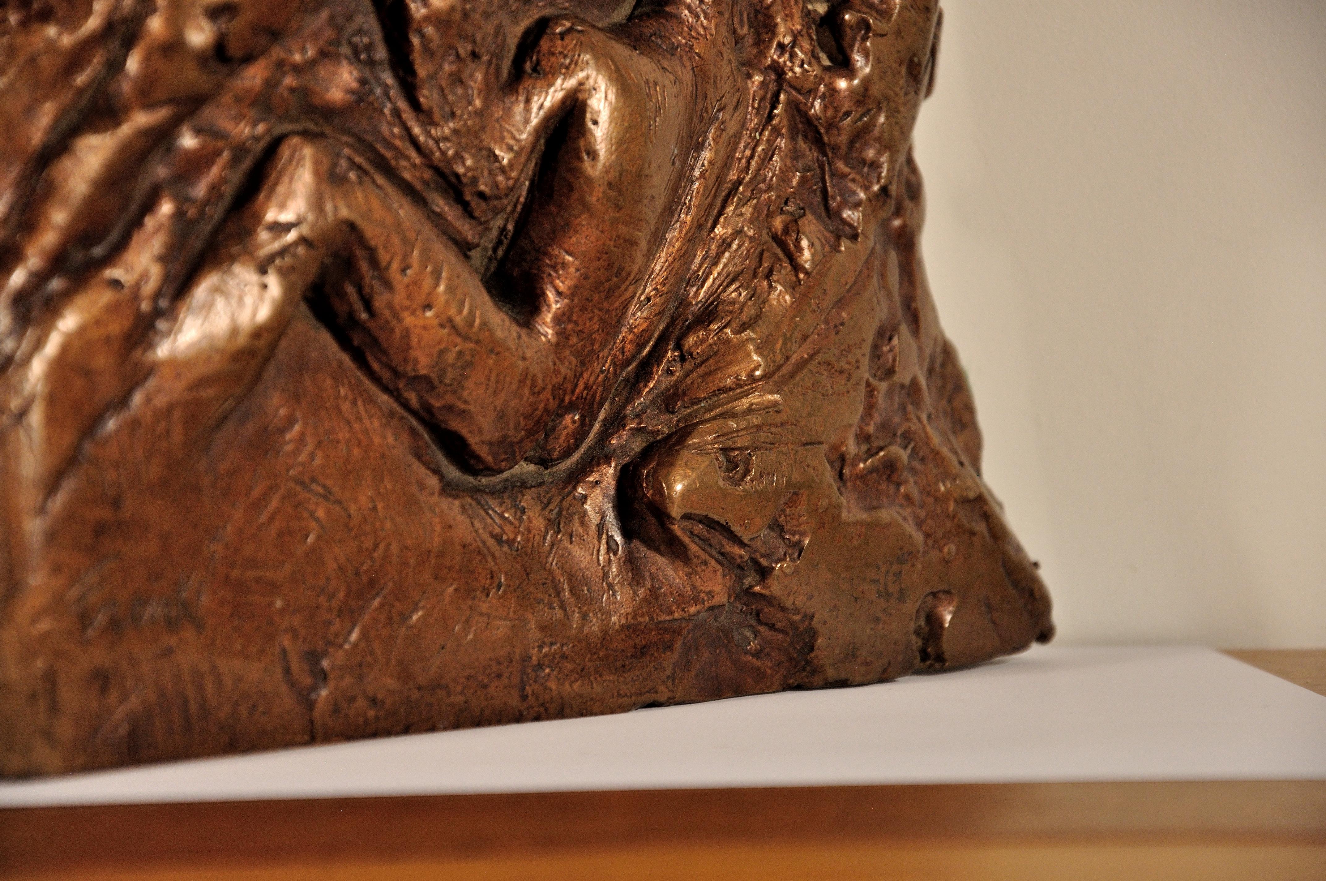 Dame Elisabeth Frink. Bronze Maquette for Man and Eagle in Relief.Numbered 1/7.  For Sale 10