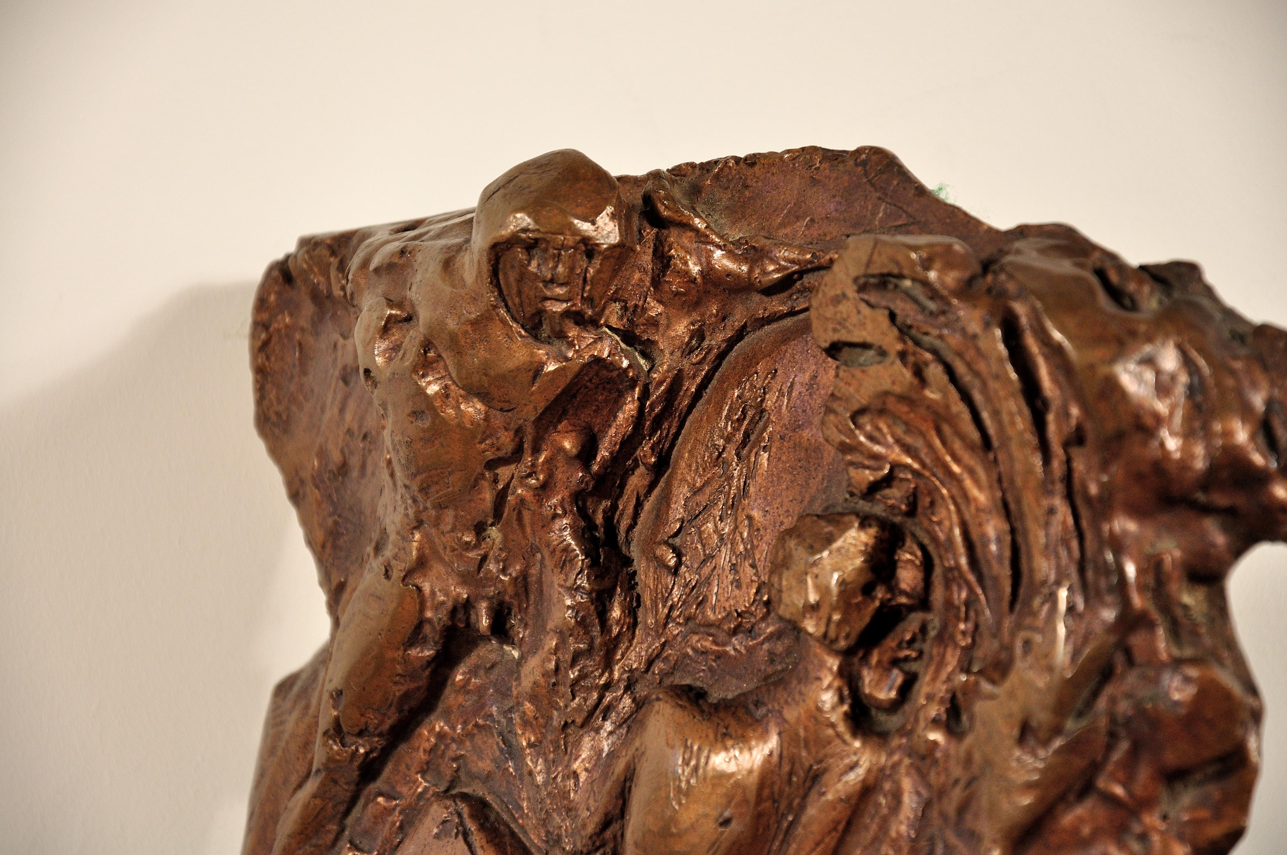 Dame Elisabeth Frink. Bronze Maquette for Man and Eagle in Relief.Numbered 1/7.  For Sale 8