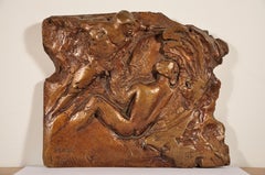 Dame Elisabeth Frink. Maquette en bronze d'un homme et d'un aigle en relief. Numéroté 1/7. 