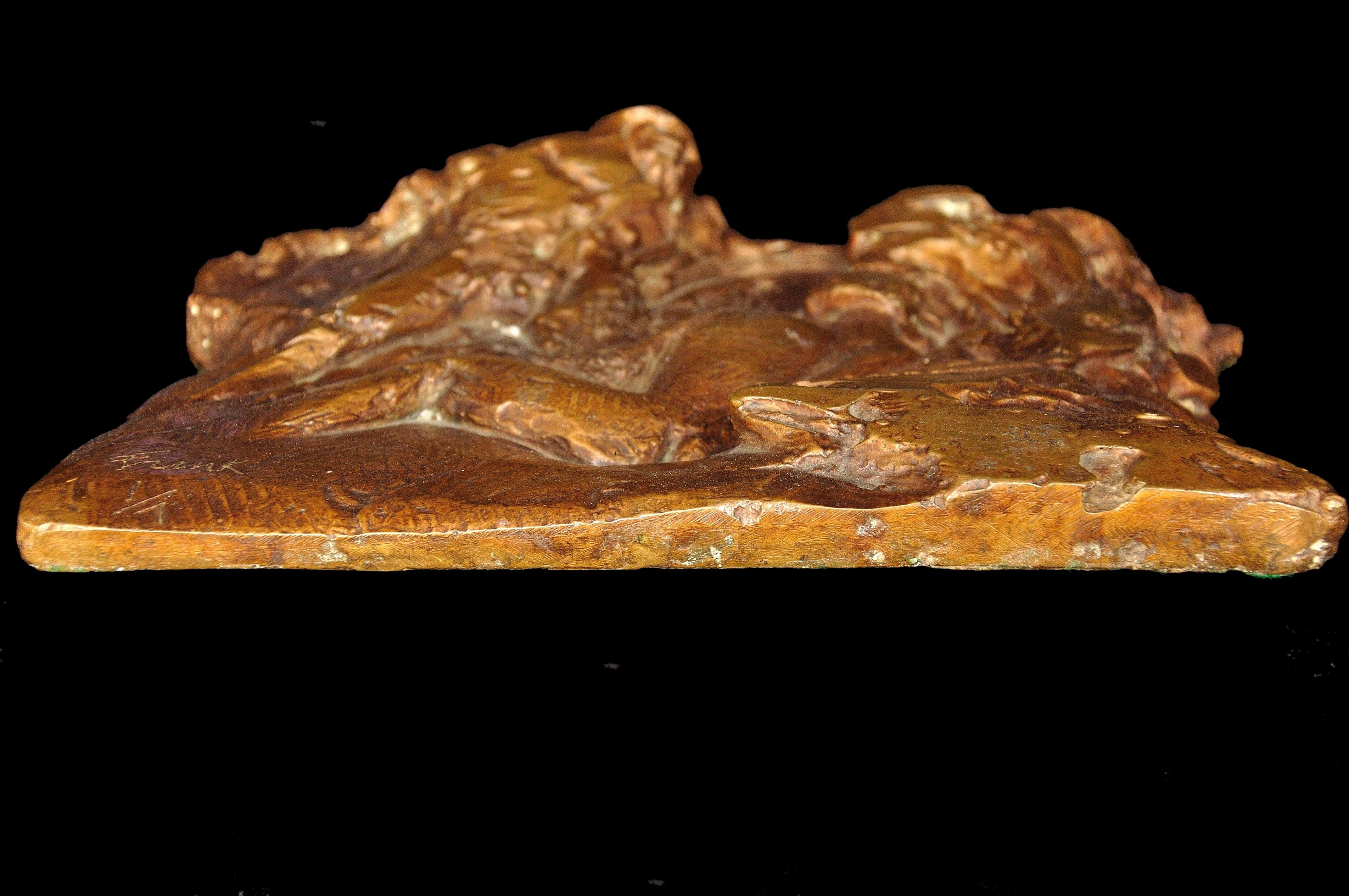 Dame Elisabeth Frink, statua in rilievo in bronzo di uomo e aquila, numerata 1/7 Maquette in vendita 4