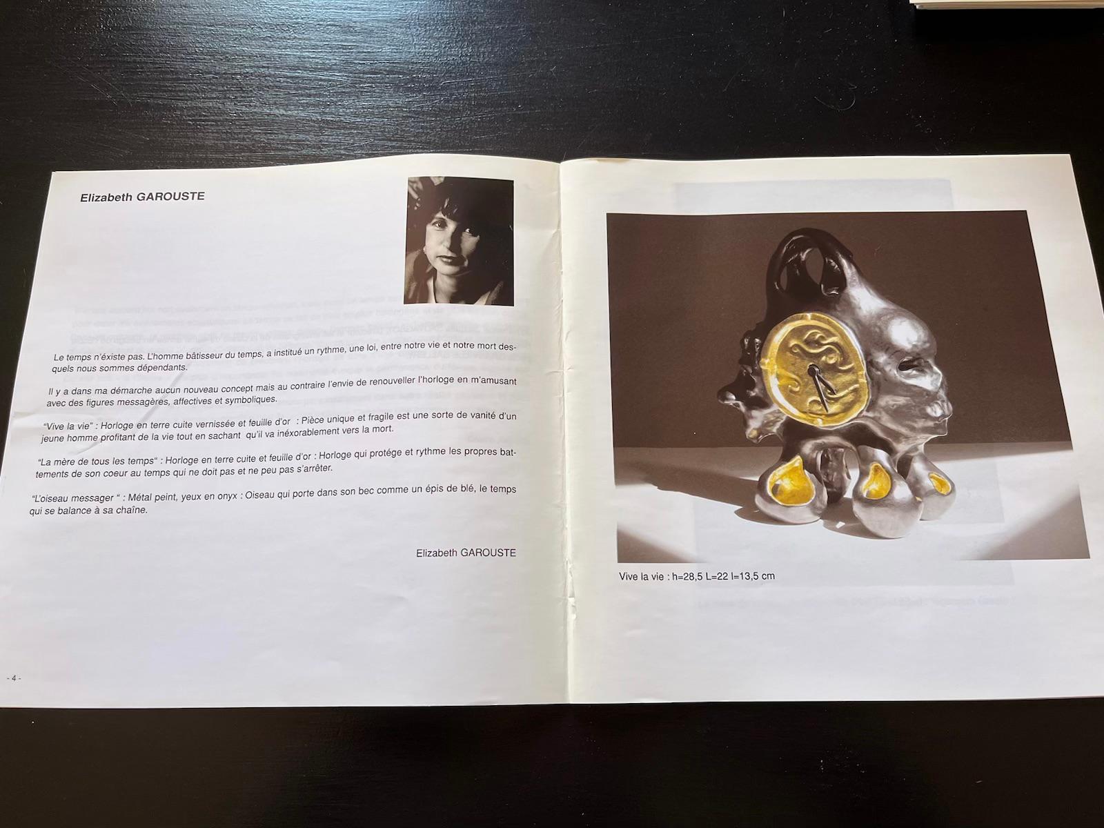 Elisabeth Garouste „Vive la vie“ Uhr aus Keramik, signiert, einzigartiges Stück 2000 im Angebot 13