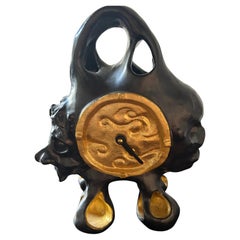 Horloge « Vive la vie » en céramique signée Elisabeth Garouste, pièce unique, 2000