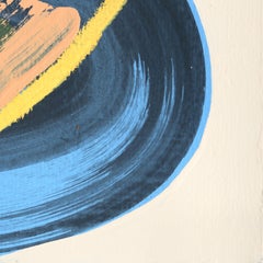 Blau abstrakt - Original ausdrucksstarke bunte Mixed Media Malerei auf Papier