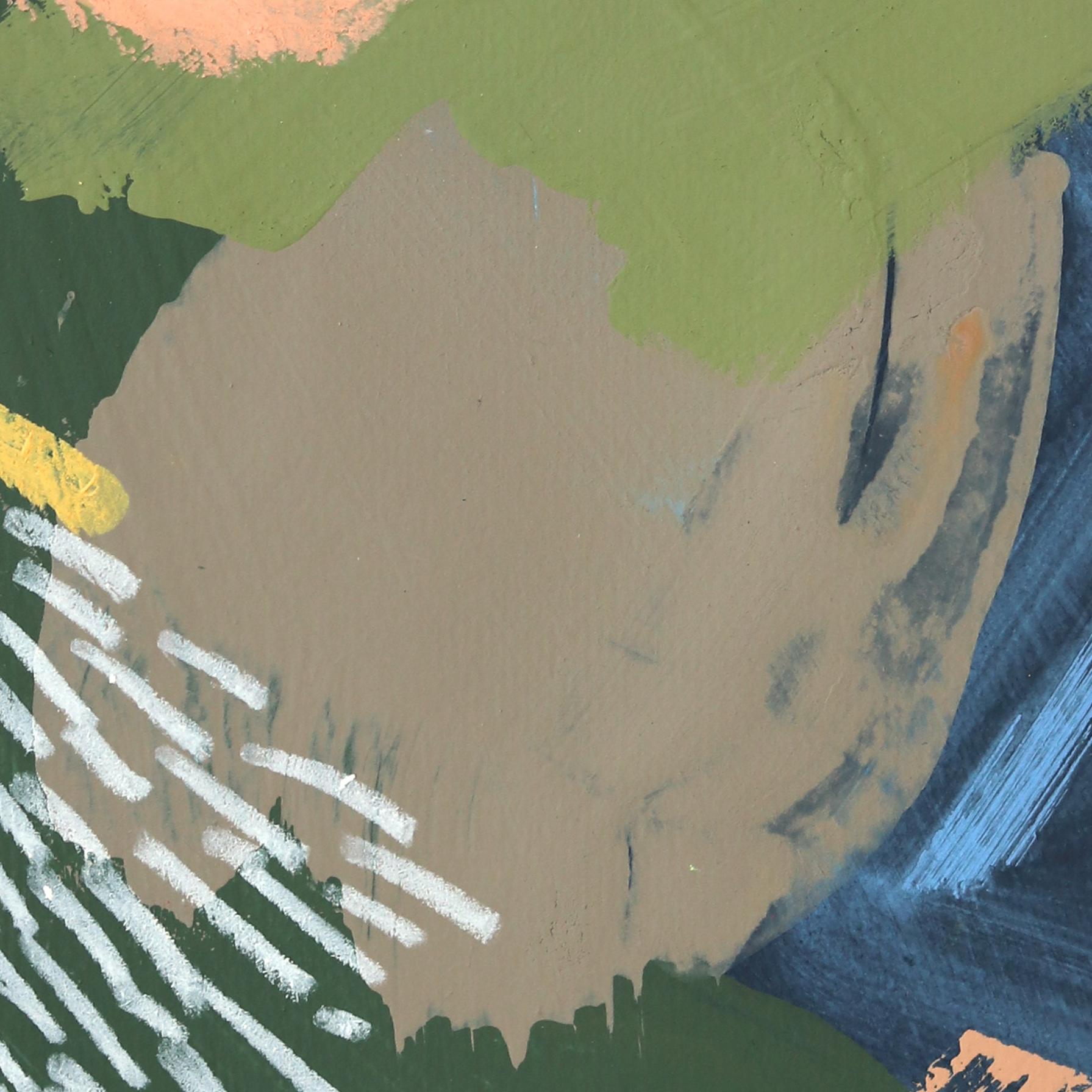 Abstracto azul - Pintura original expresiva y colorida en técnica mixta sobre papel en venta 1