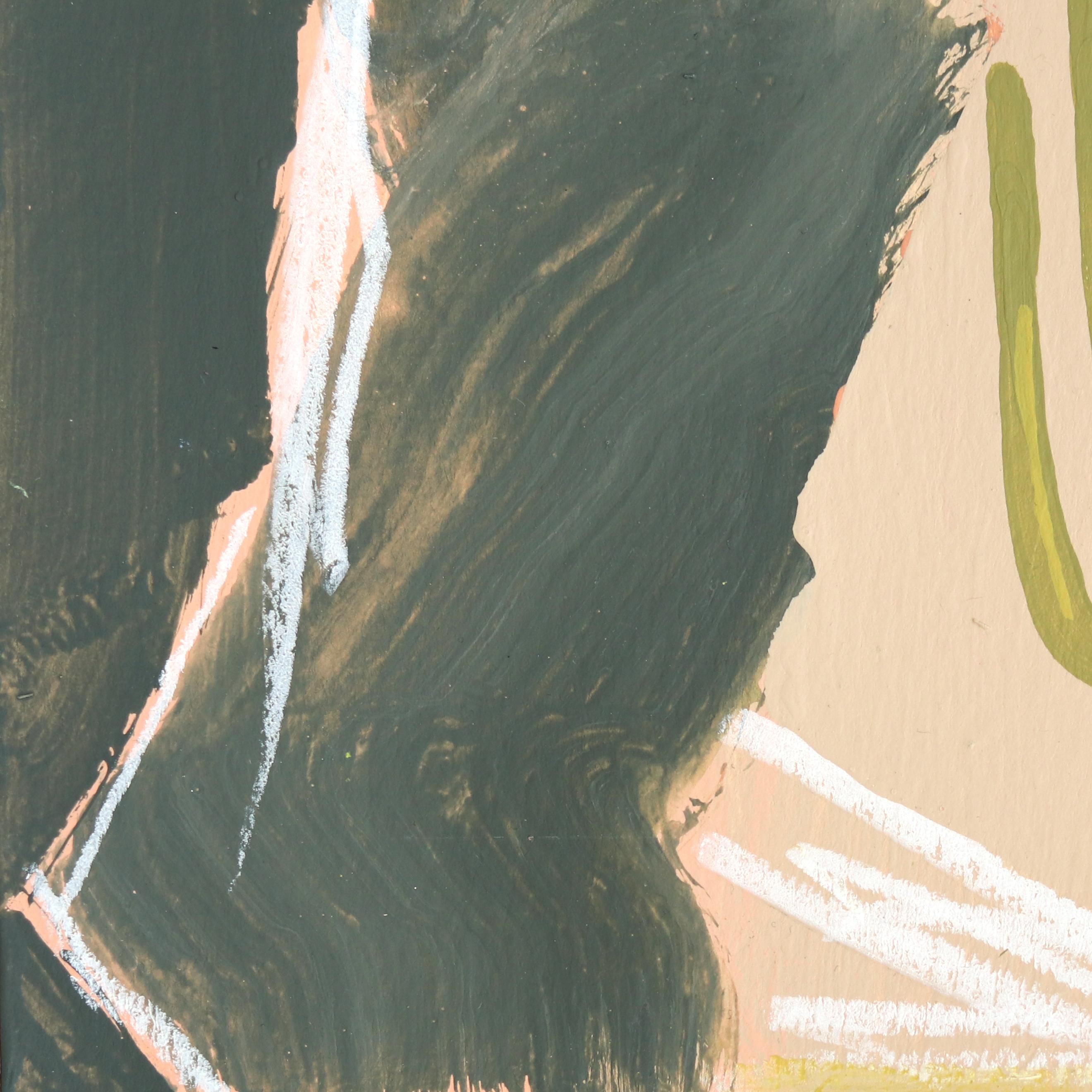 Desert Oasis 1 - Original Abstrakt Buntes Western Landschaftsgemälde auf Papier im Angebot 2
