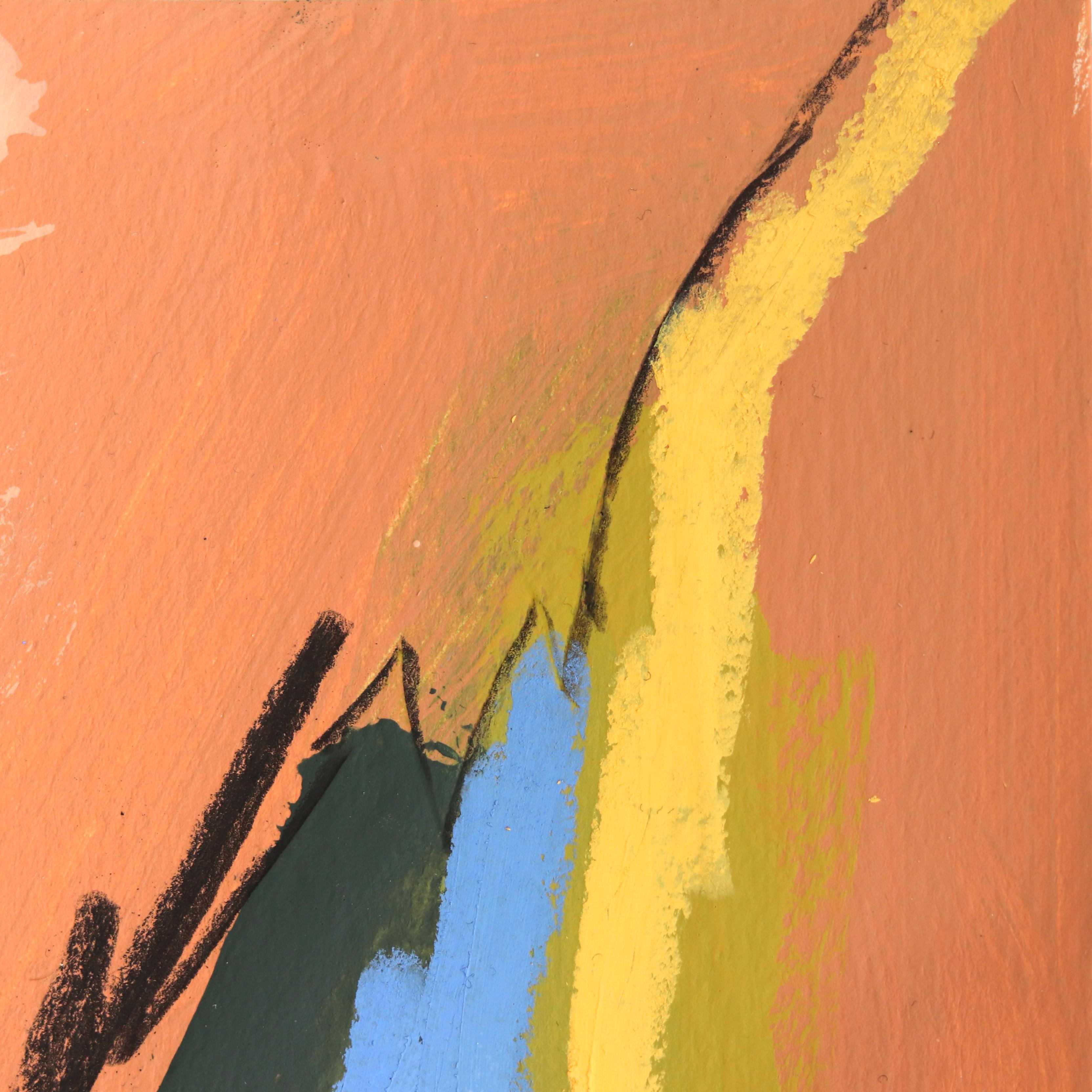 Desert Oasis 2 - Peinture originale abstraite et colorée de paysage occidental sur papier - Contemporain Mixed Media Art par Elisabeth Grace